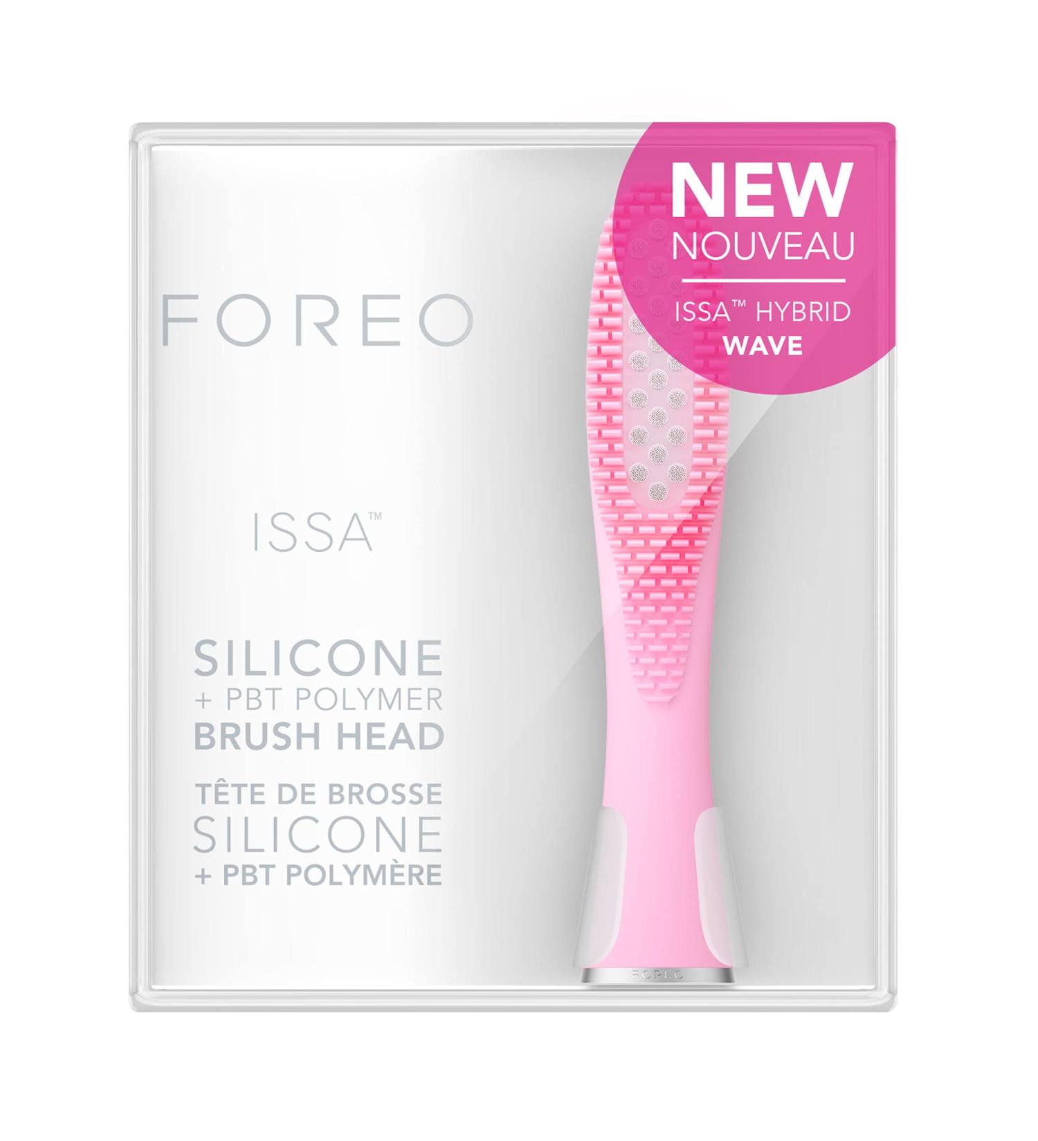 FOREO ISSA Hybrid Wave Brush Head Pink - Medical-Grade Silicone & PBT Polymer - 6 Months Lasting - Buy Online on GoSupps.com
