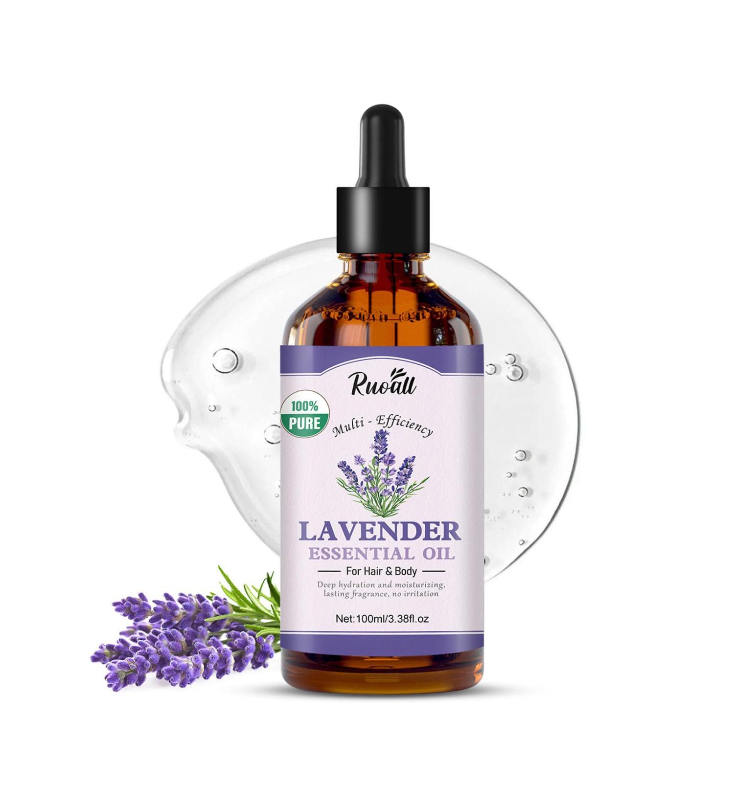 Lavender Essential Oil Multi Use for Face Body and Hair Lavender Oil for Therapeutic Massage Soothes Moisturizes and Nourishes Skin Aromatherapy Massage Oil - Buy Online on GoSupps.com