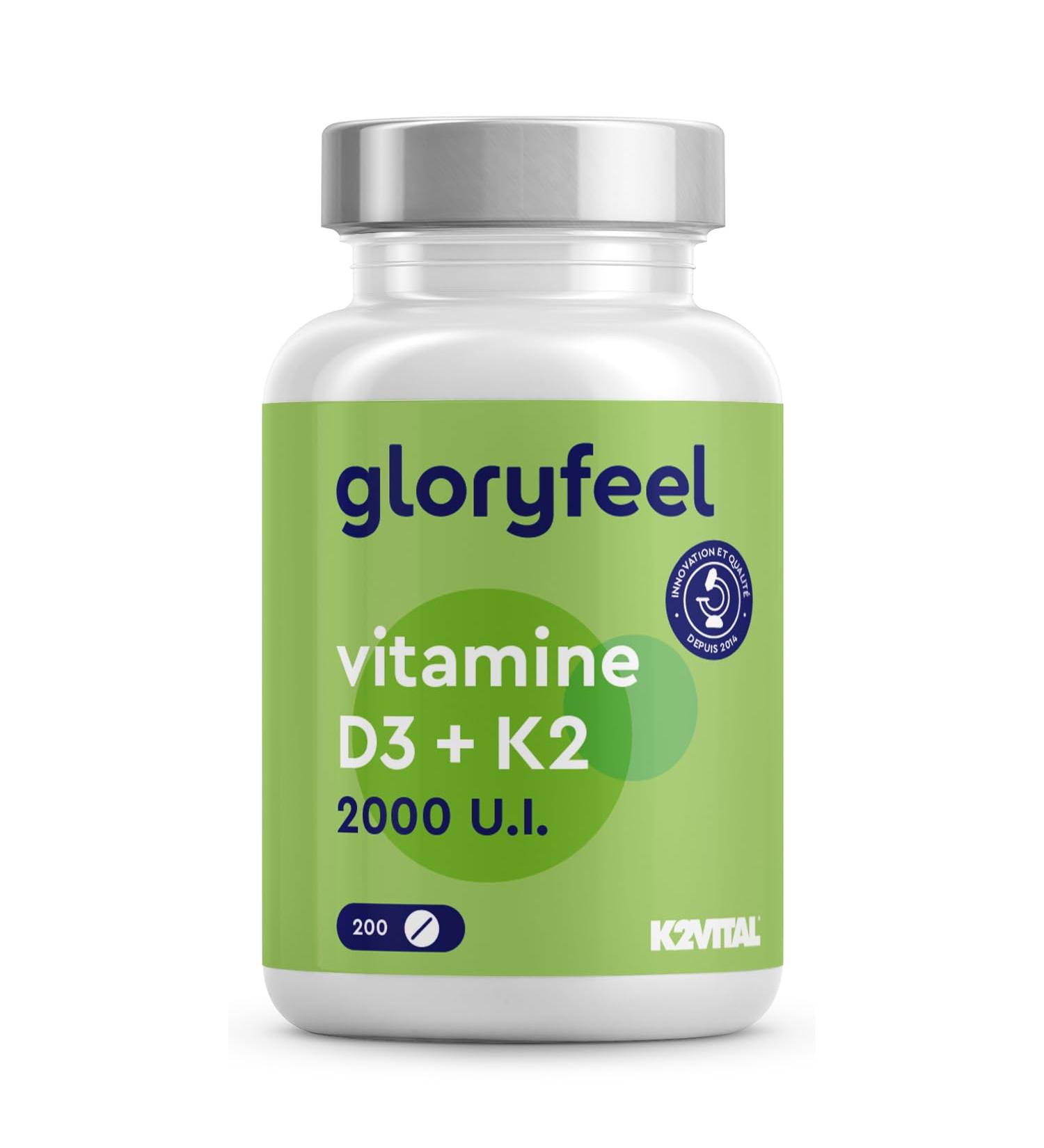 Vitamin D3 K2 (MK7) Cholecalciferol and Menaquinone Vitamin D3 K2 200 Micro Tablets 2000 IU with 100 g Vitamin K2 Contributes to the Immune System and Bones Maintains Normal Teeth* - Buy Online on GoSupps.com