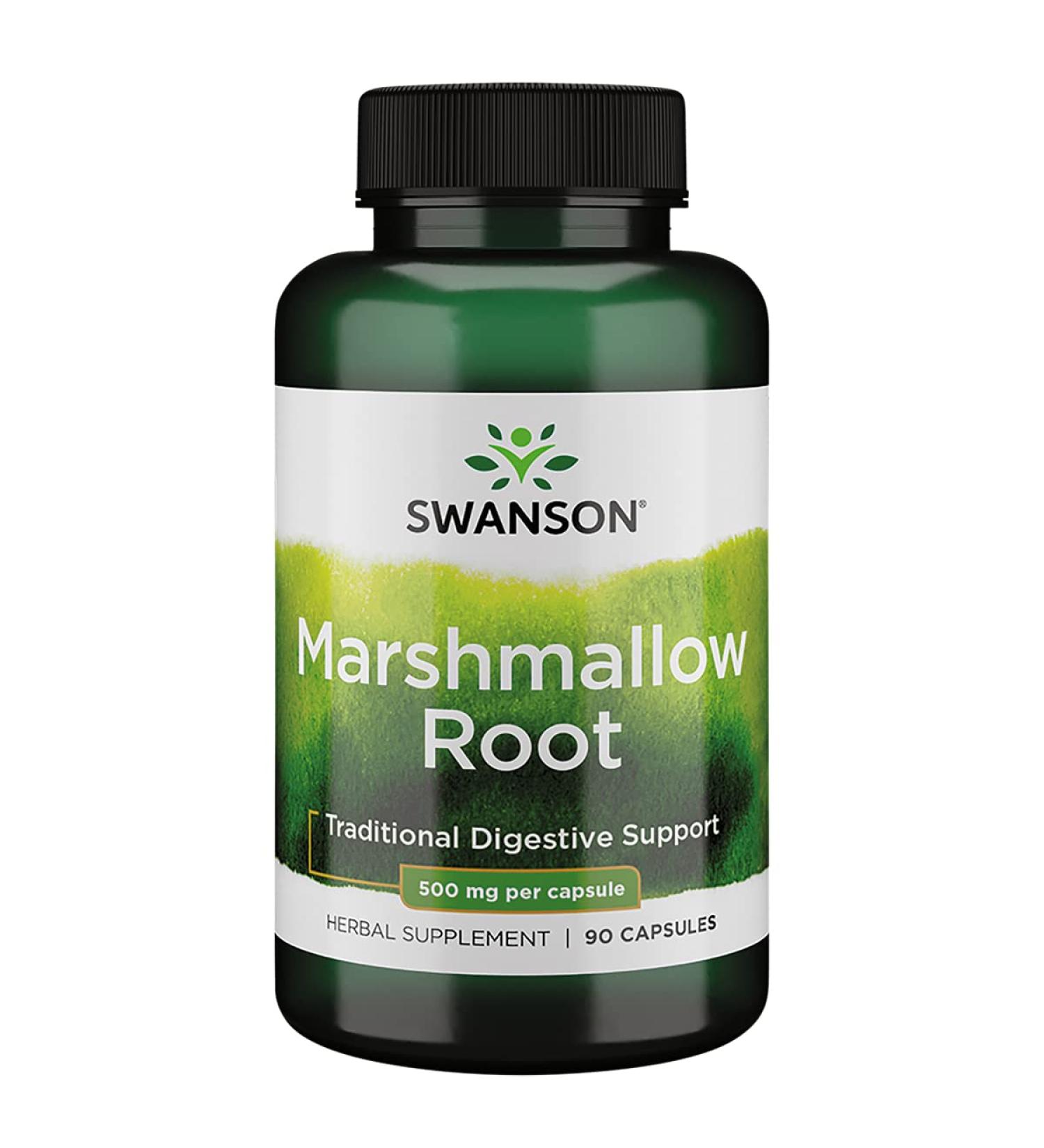 Swanson Marshmallow Root Capsules - 500mg, 90 Count - Respiratory & Digestive Support - Buy Online on GoSupps.com