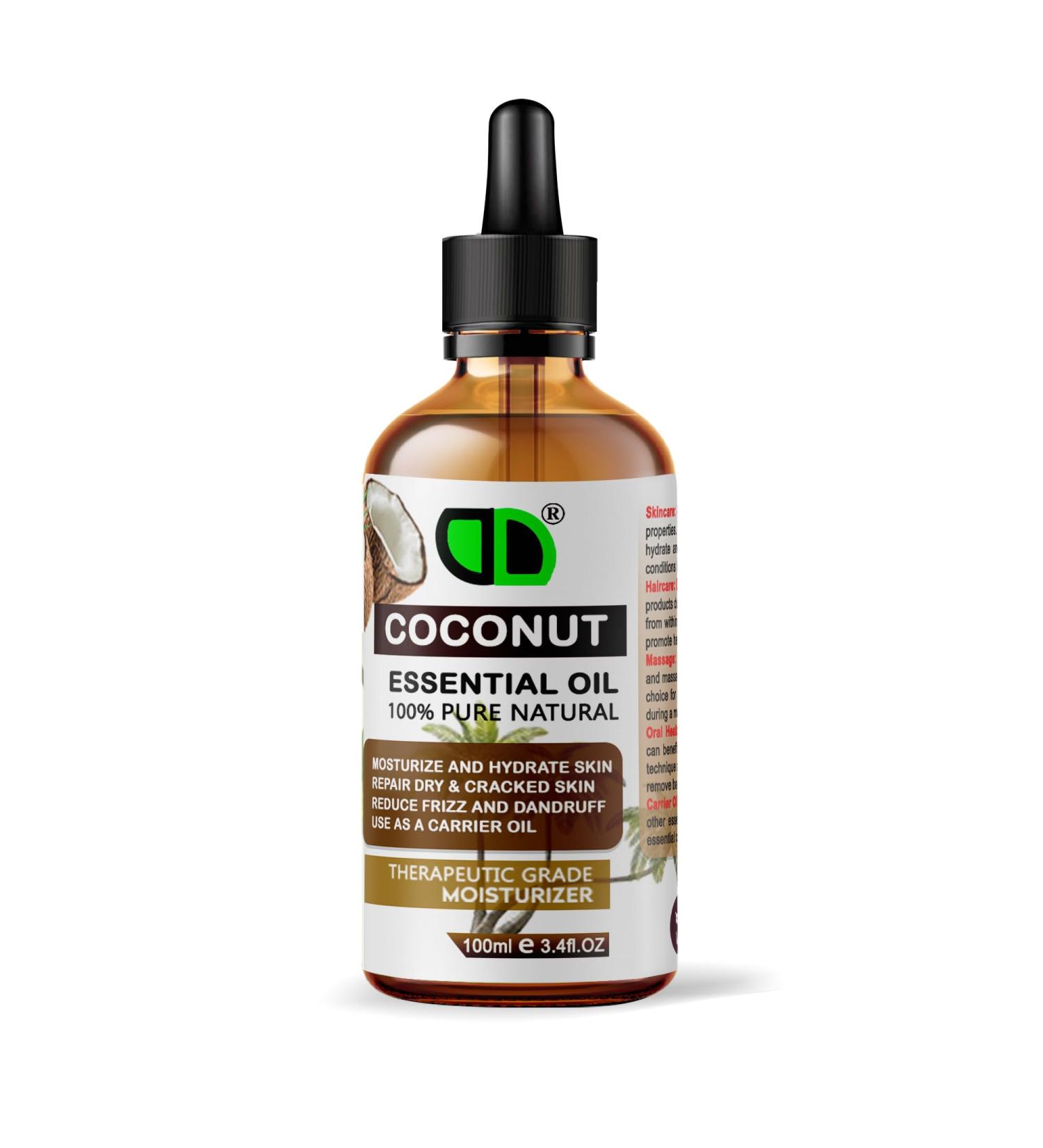 DD teck DD Dropper 100% Pure Natural Coconut Essential Oil | Perfect for Aromatherapy Diffusers | Great for Skin & Hair Care | Nutritional Benefits