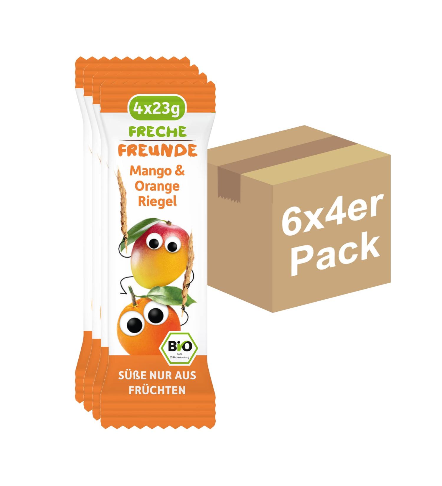 Naughty Friends Bio Mango & Orange Bar 6 Pack (4x23g) | Sugar-Free Vegan Treats for Babies & Kids 1+ - Buy Online on GoSupps.com