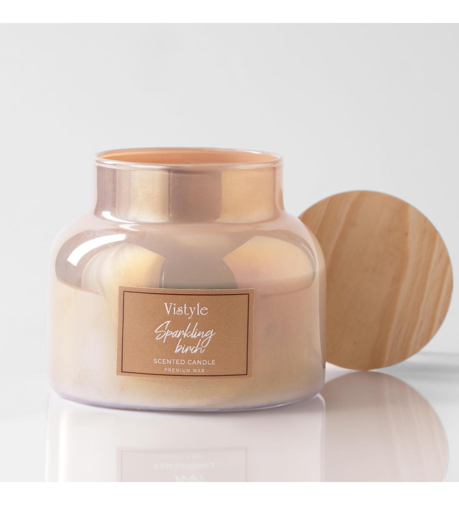 Large Sparkling Birch Scented Candle - 16 Oz Jar 65+ Hours Burn Time Non-Toxic Home Decor & Aromatherapy - Buy Online on GoSupps.com