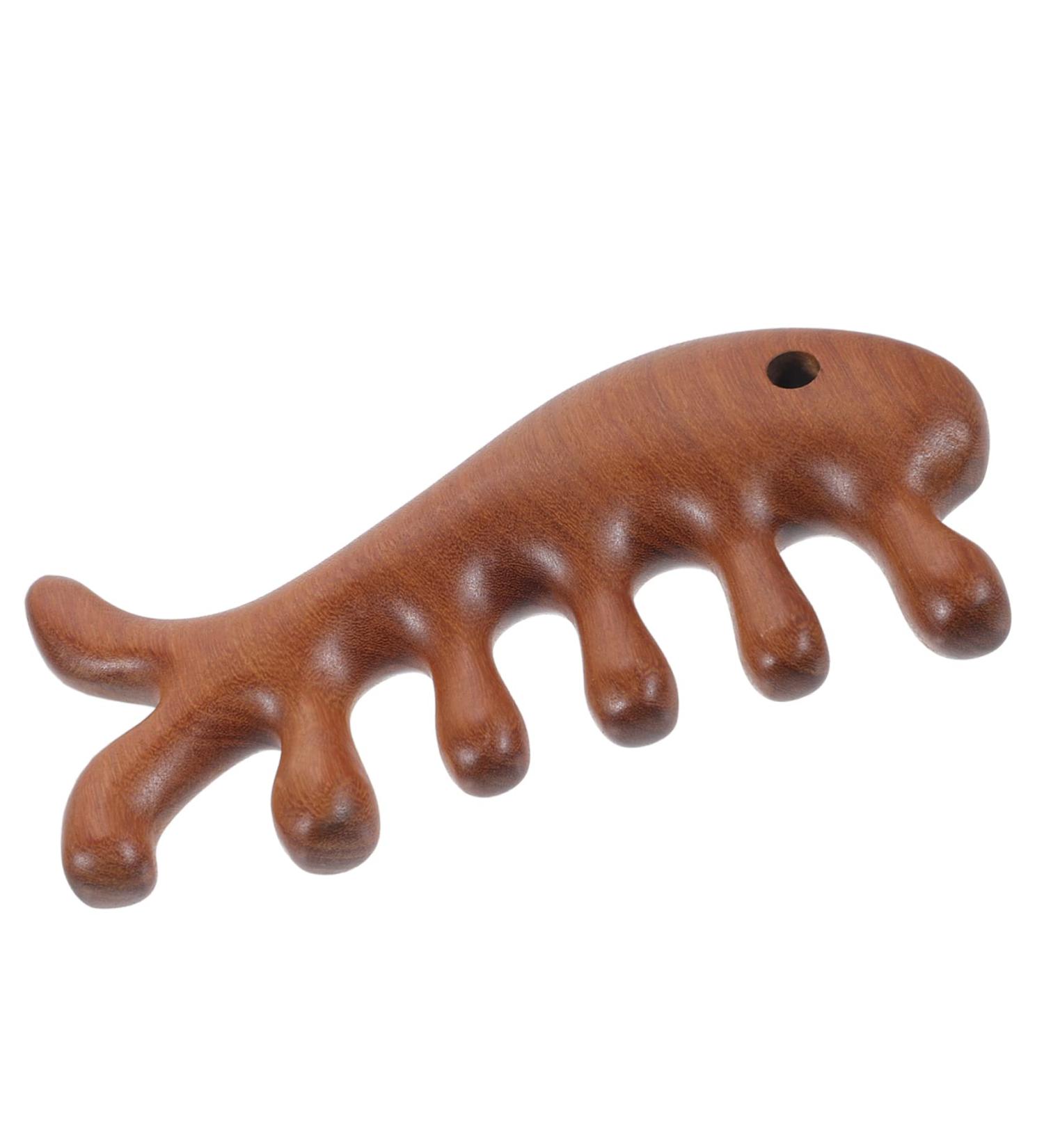 Hapinary Fish Shape Massage Comb | Wooden Broad Tooth Comb for Curly Hair | Ergonomic Acupuncture Scalp Massager - Buy Online on GoSupps.com