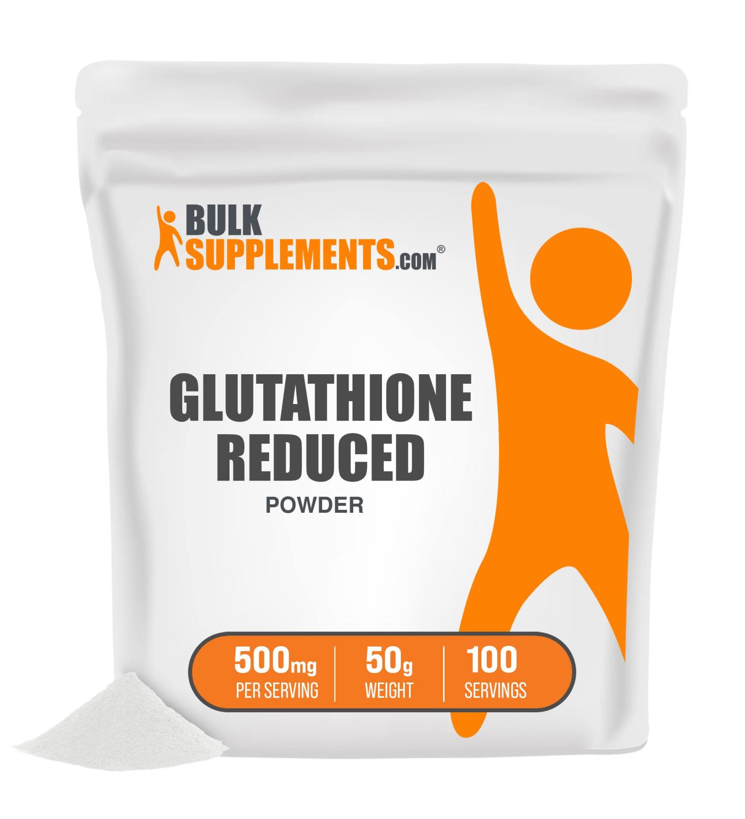 Glutathione Reduced Powder - Liver & Skin Support Supplement - Antioxidant Boost - 50g - 1.76oz Pack - Buy Online on GoSupps.com