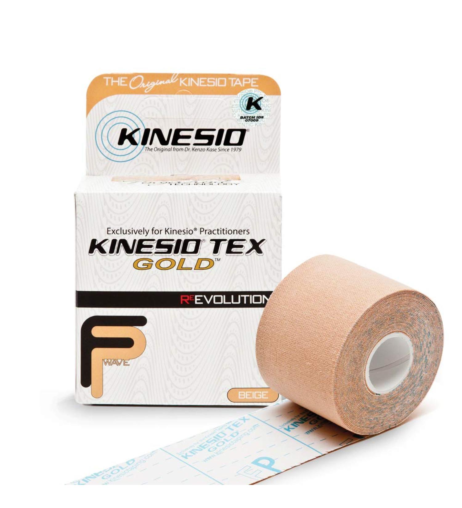 Kinesio Tex Gold FP Elastic Therapeutic Athletic Tape - Beige 2 in. x 16.4 ft - 1 Count Pack - Buy Online on GoSupps.com