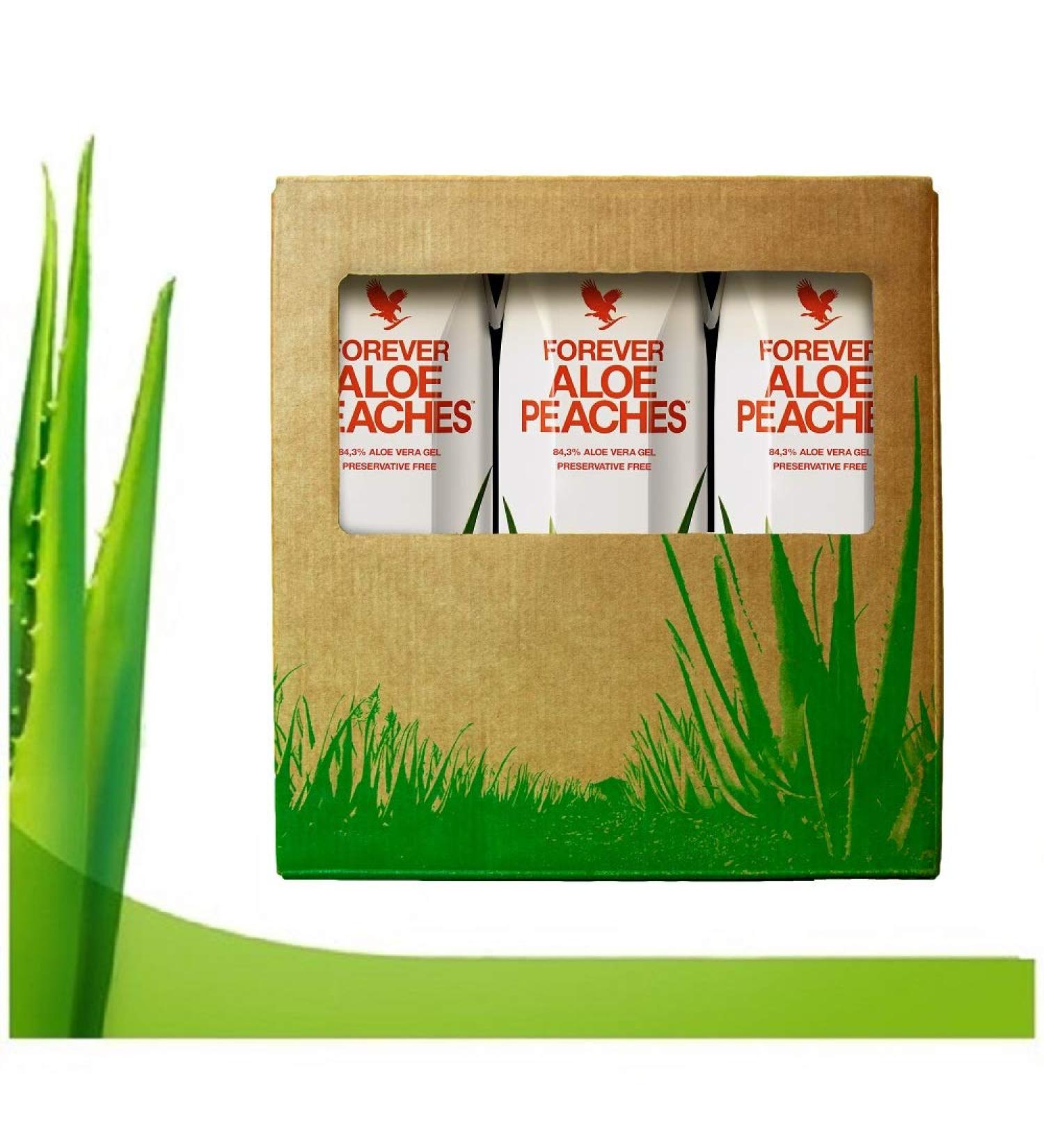 Forever Living Triple pack 3 x 1 Litre Aloe Vera Gel Blueberry Apple and Peach Pulp Flavour 100% Natural Pure Drinking Juice Tripack aloe vera peach - Buy Online on GoSupps.com
