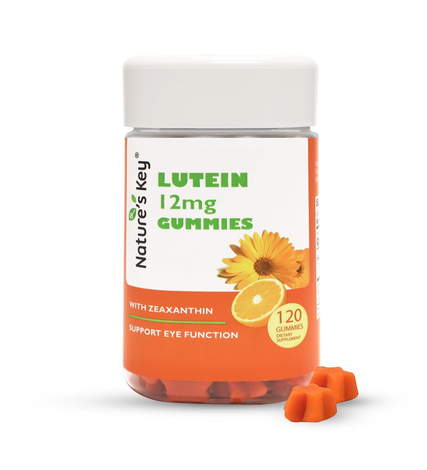 Nature's Key Lutein Gummies 12mg with Zeaxanthin & Vitamin A for Kids and Adults | Eye Health and Brain Function Supplement | Orange Flavor, 120Ct 120 Count (Pack of 1) - Buy Online on GoSupps.com