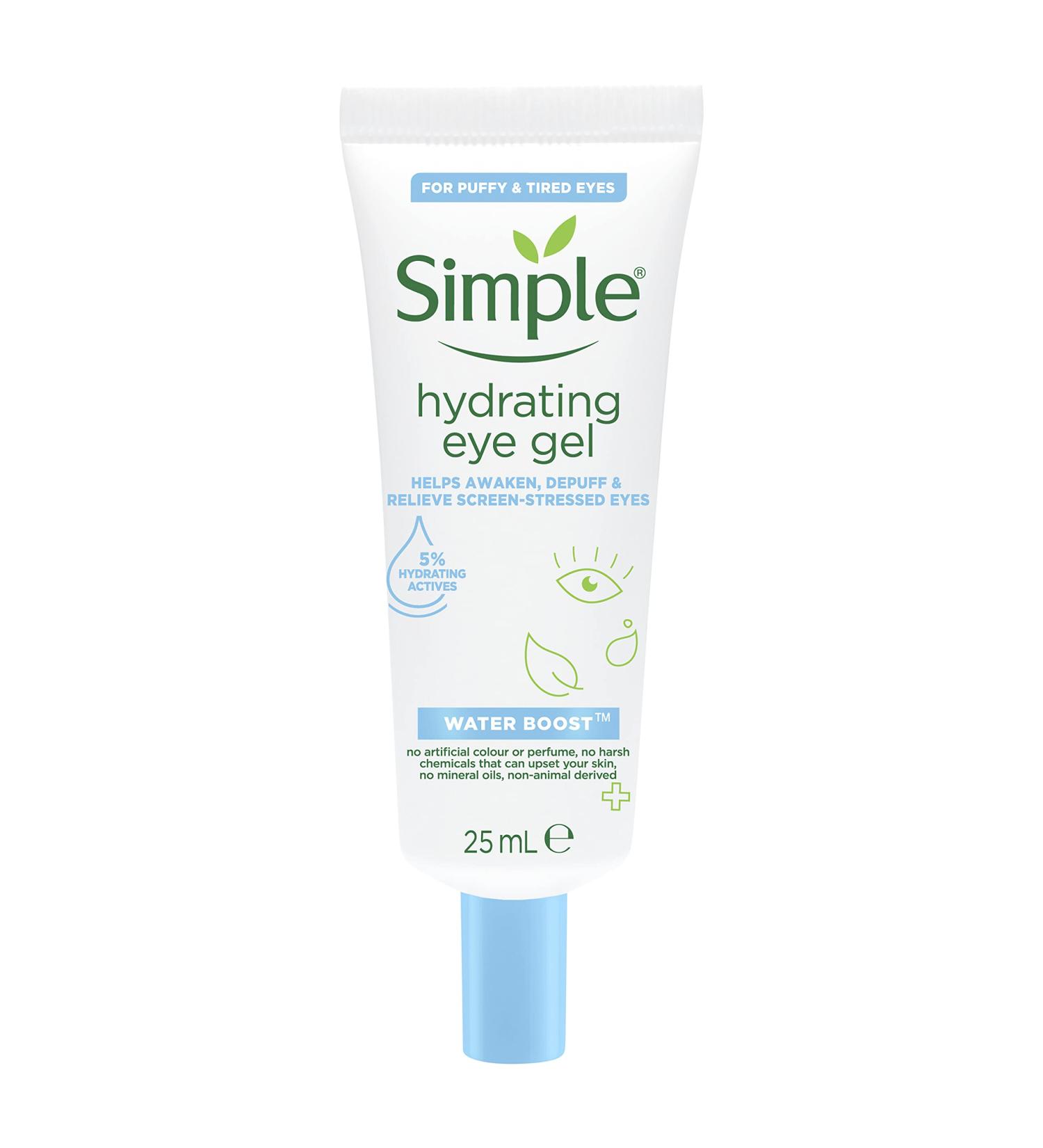 Simple Water Boost Hydrating Eye Gel - Cruelty-Free & Vegan | 25 ml (Pack of 1) for Deep Hydration of Screen-Stressed Eyes - Buy Online on GoSupps.com