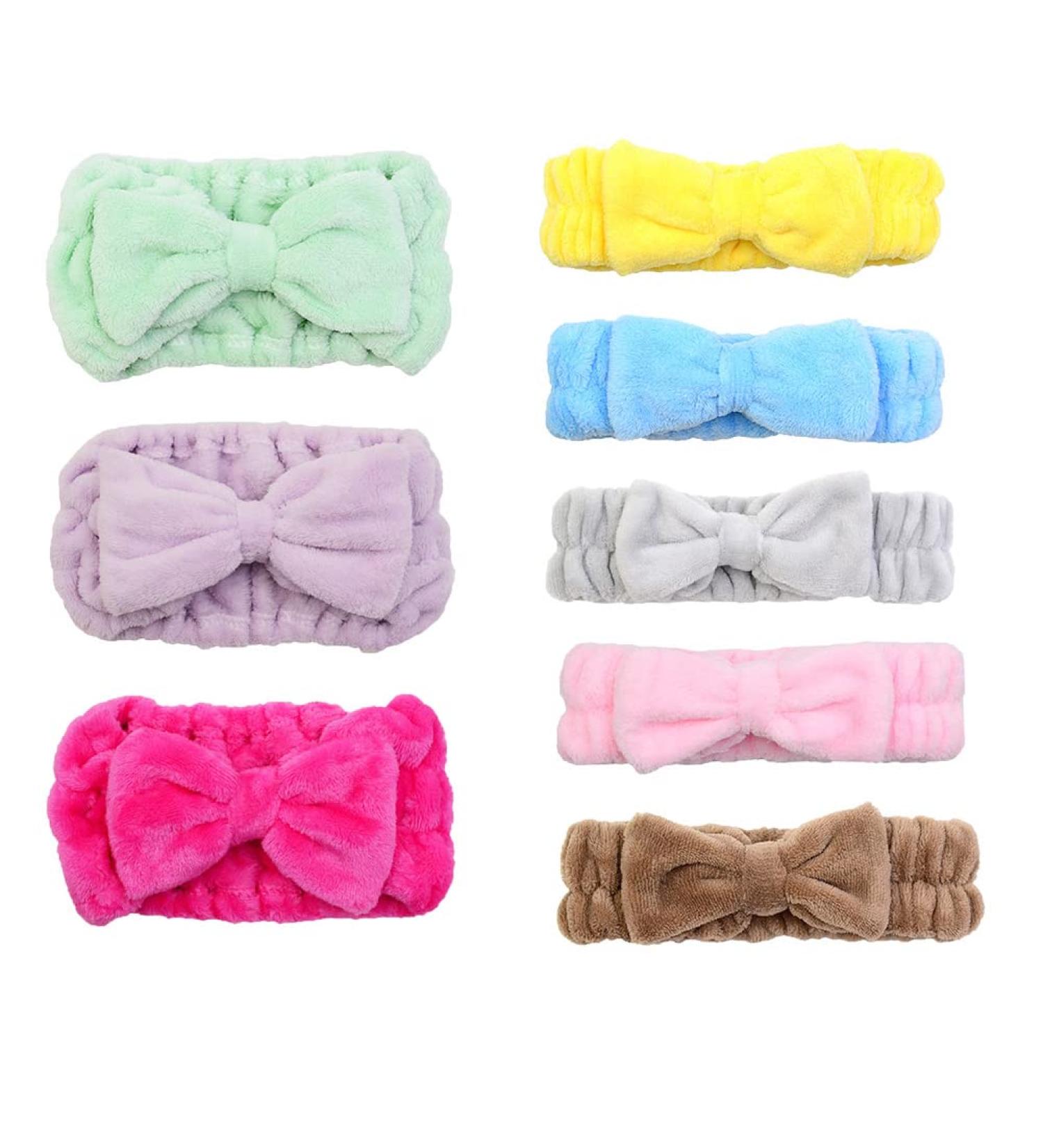 Simnice 8 Pack Microfiber Bowtie Headbands - Wide & Narrow - Adjustable Elastic Hair Band for Girls and Women - Ideal for Spa, Yoga, Sports, Makeup - Set of Facial Makeup Headbands - Buy Online on GoSupps.com