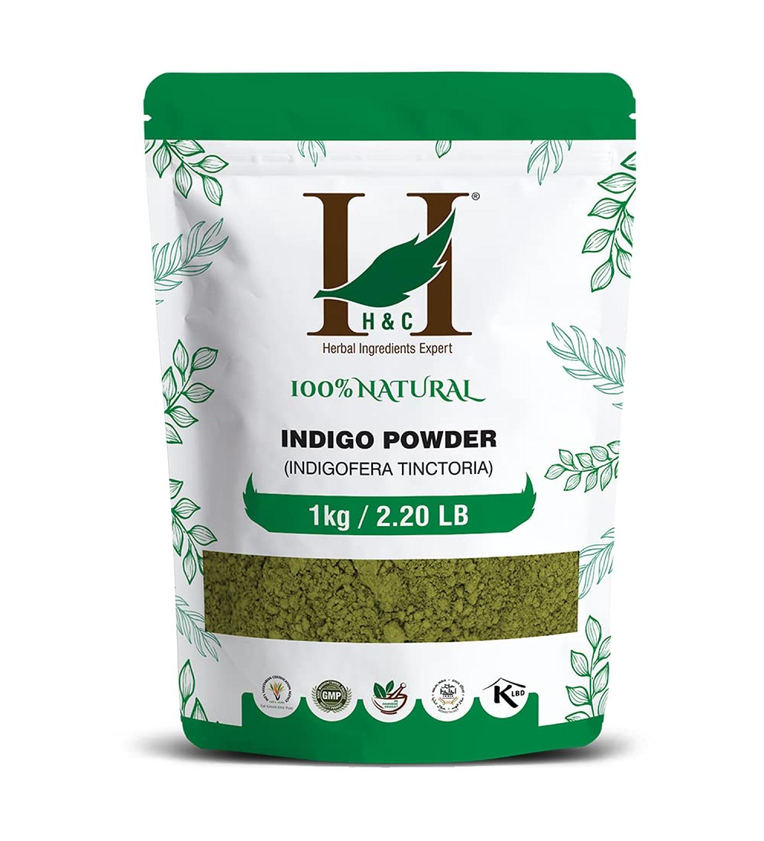 100% Natural Indigo Powder for Hair- 1 KG (2.2 LB) Value Pack - For coloring hair from brown to black naturally 2.2 Pound (Pack of 1) 35.274