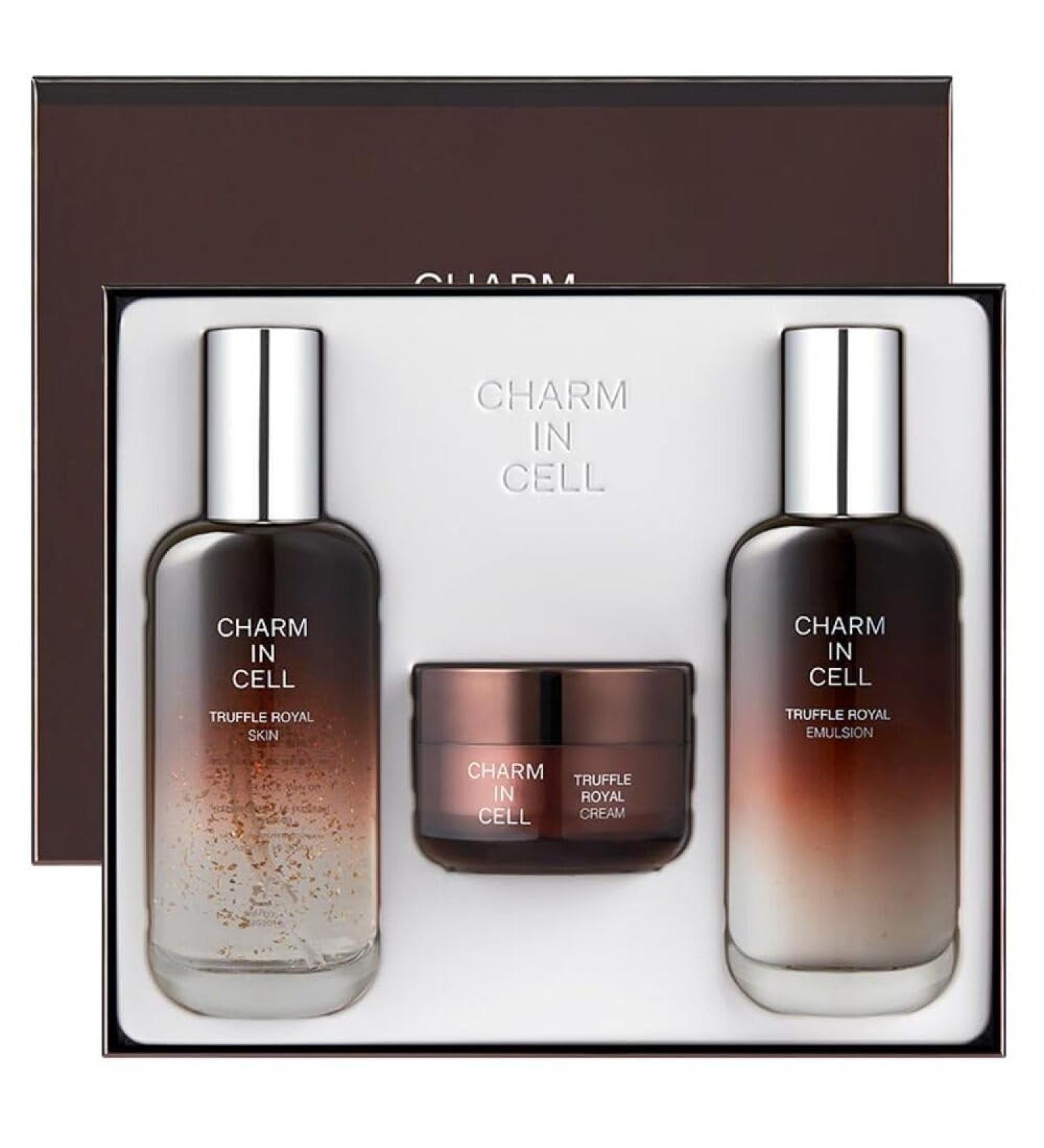 CHARMZONE Truffle Royal Anti-Aging Skincare Set Korean 3-Piece Set with Toner (3.72 fl oz) Emulsion (3.72 fl oz) & Cream (1.69 fl oz) for Wrinkles Firming Radiance - Buy Online on GoSupps.com
