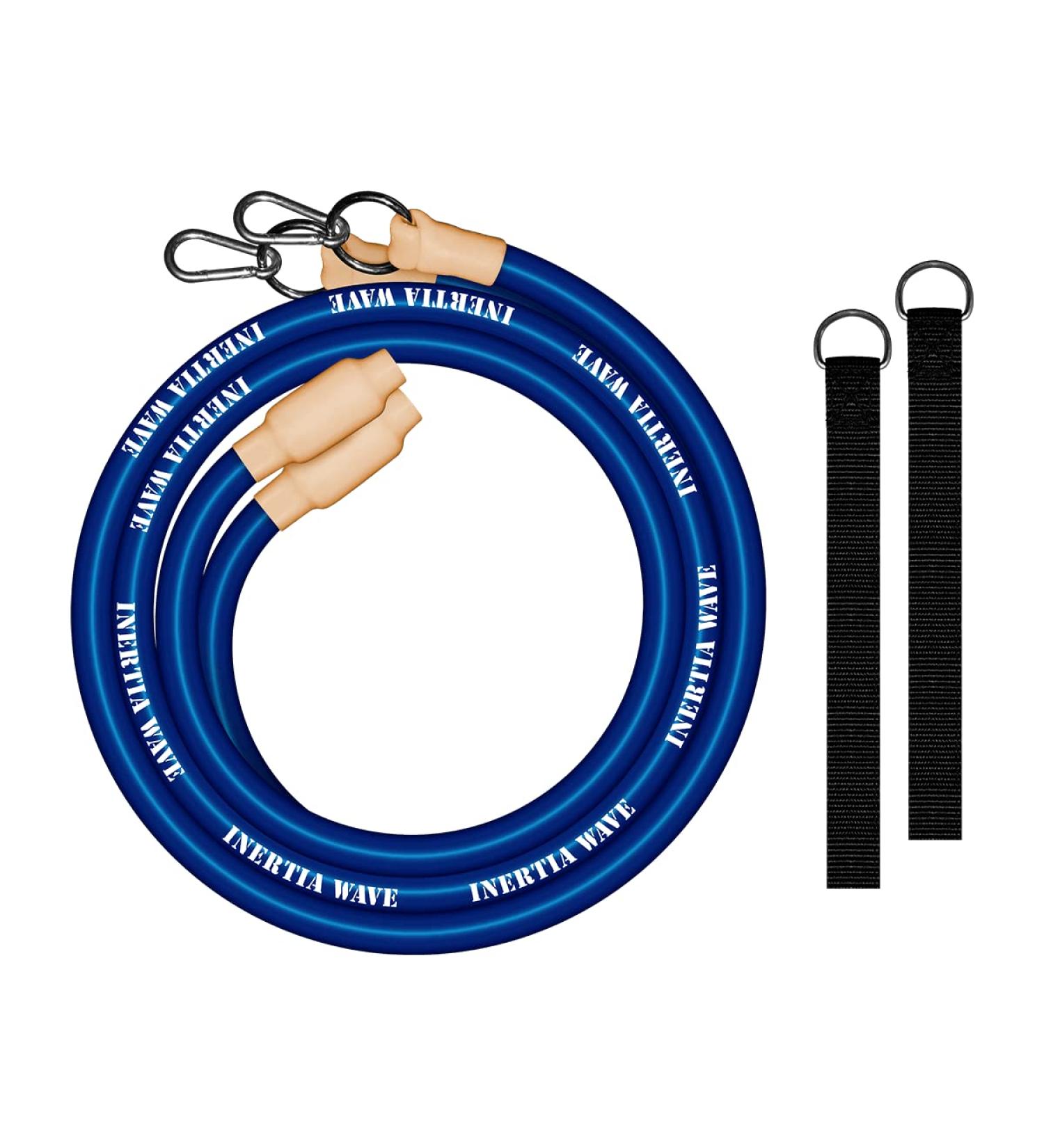 Inertia Wave Solo - Single-Person HIIT Training Resistance Band Battle Rope (Royal Blue)