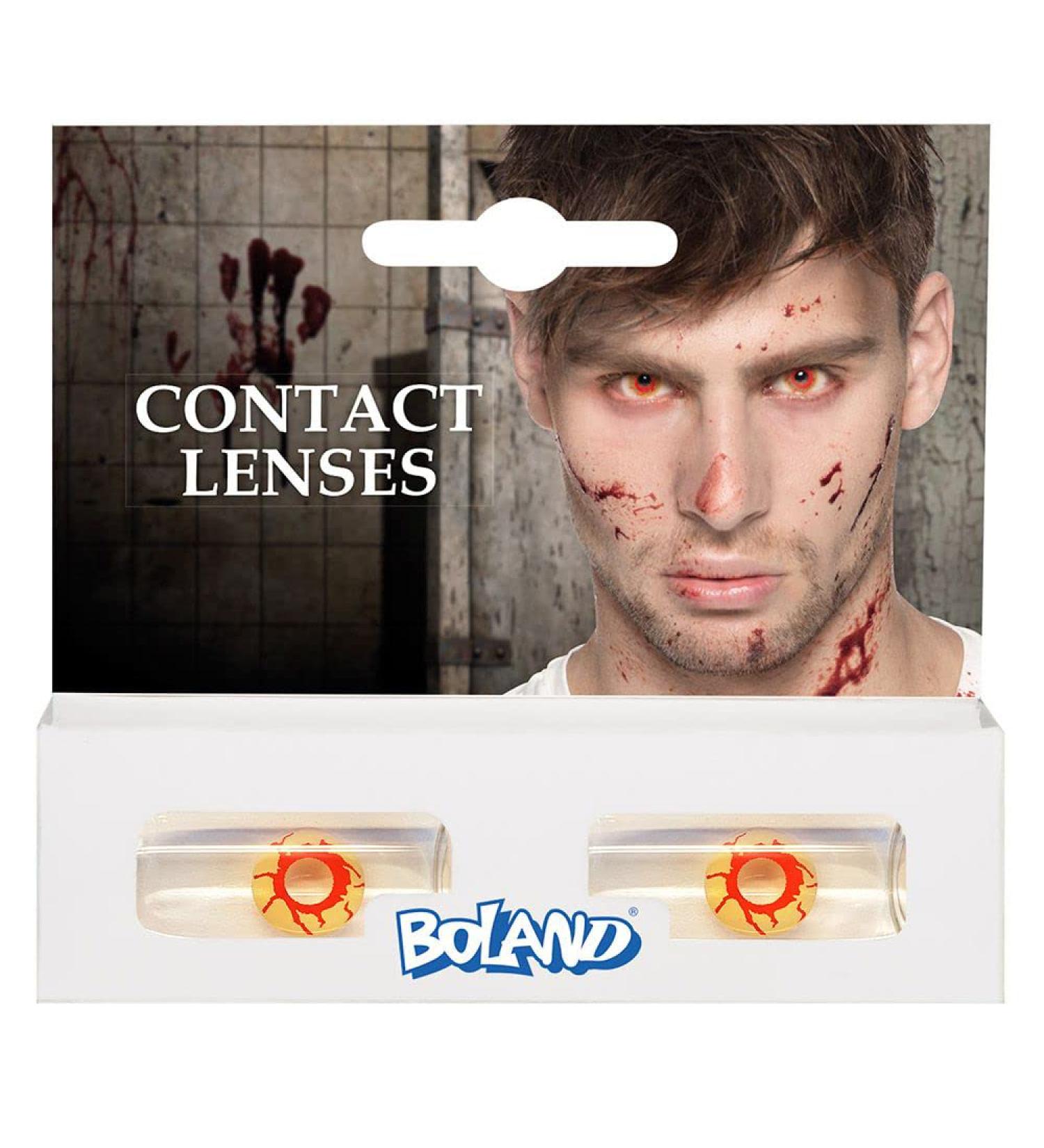 Boland 40006 Bloodshot Red Colored Contact Lenses - Monthly No Prescription 2 Pieces for Halloween & Costume Fun - Buy Online on GoSupps.com