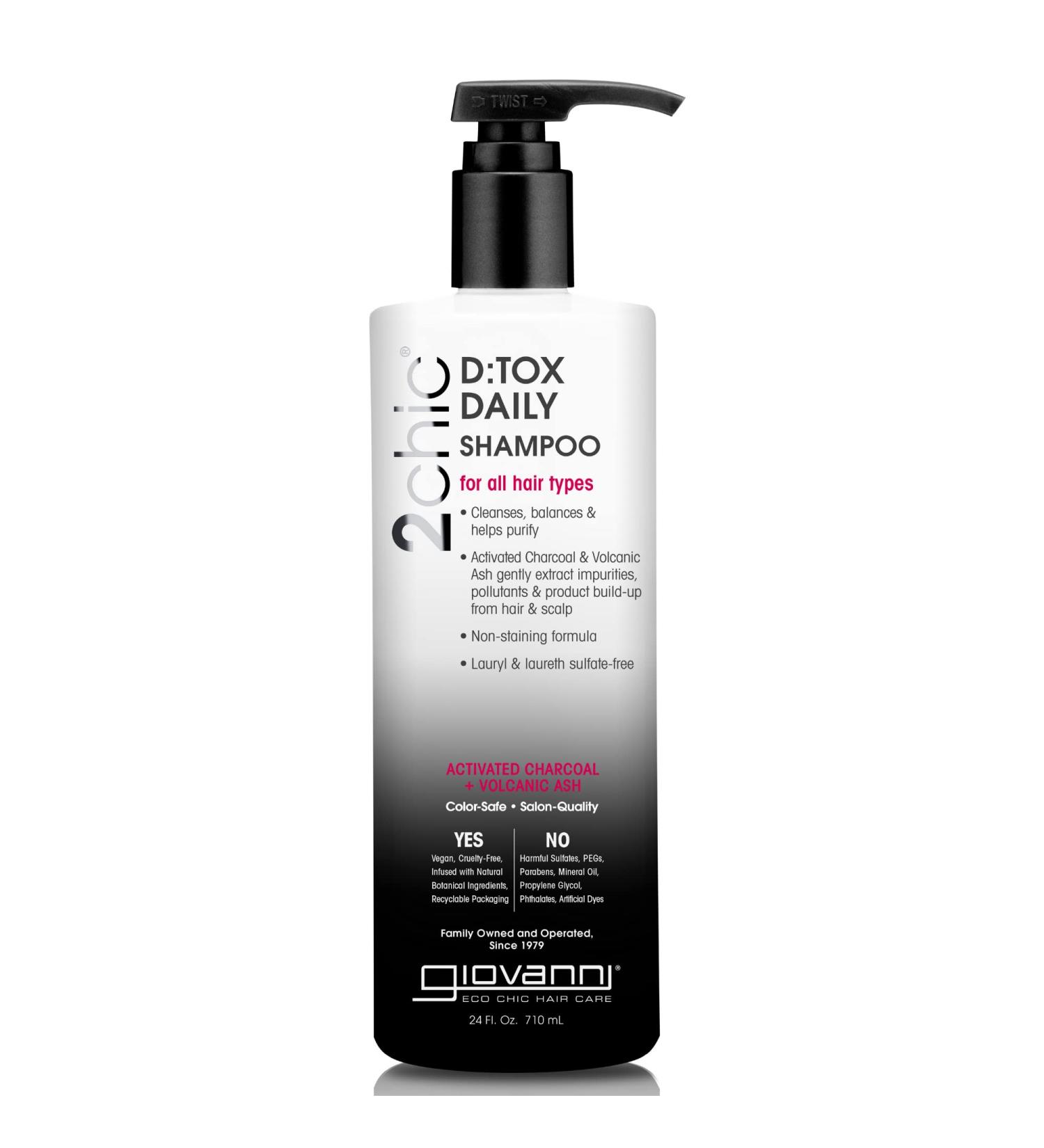 Buy GIOVANNI D:tox Daily Shampoo 24 oz - Activated Charcoal & Antioxidants Acai & Goji Berry | International Shipping Available - Buy Online on GoSupps.com