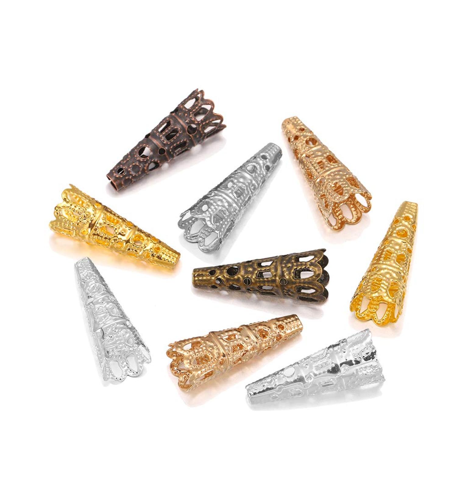 50pcs Multicolor Bugle Cone Bead Caps Crystal Pendant End Caps for DIY Jewelry Making Supplies - Buy Online on GoSupps.com