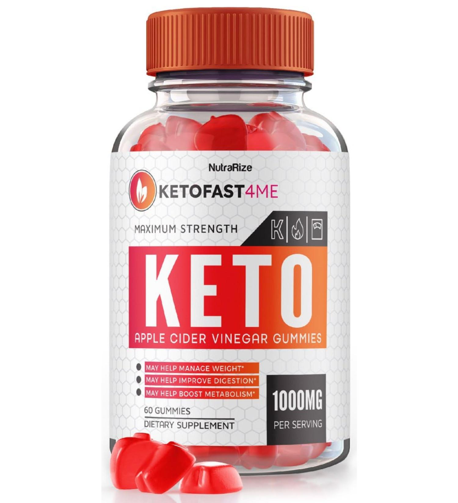 KetoFast4ME ACV Gummies - Advanced Weight Loss Supplement (60 Gummies) | Maximum Strength Keto + ACV Gummies Reviews - Buy Online on GoSupps.com