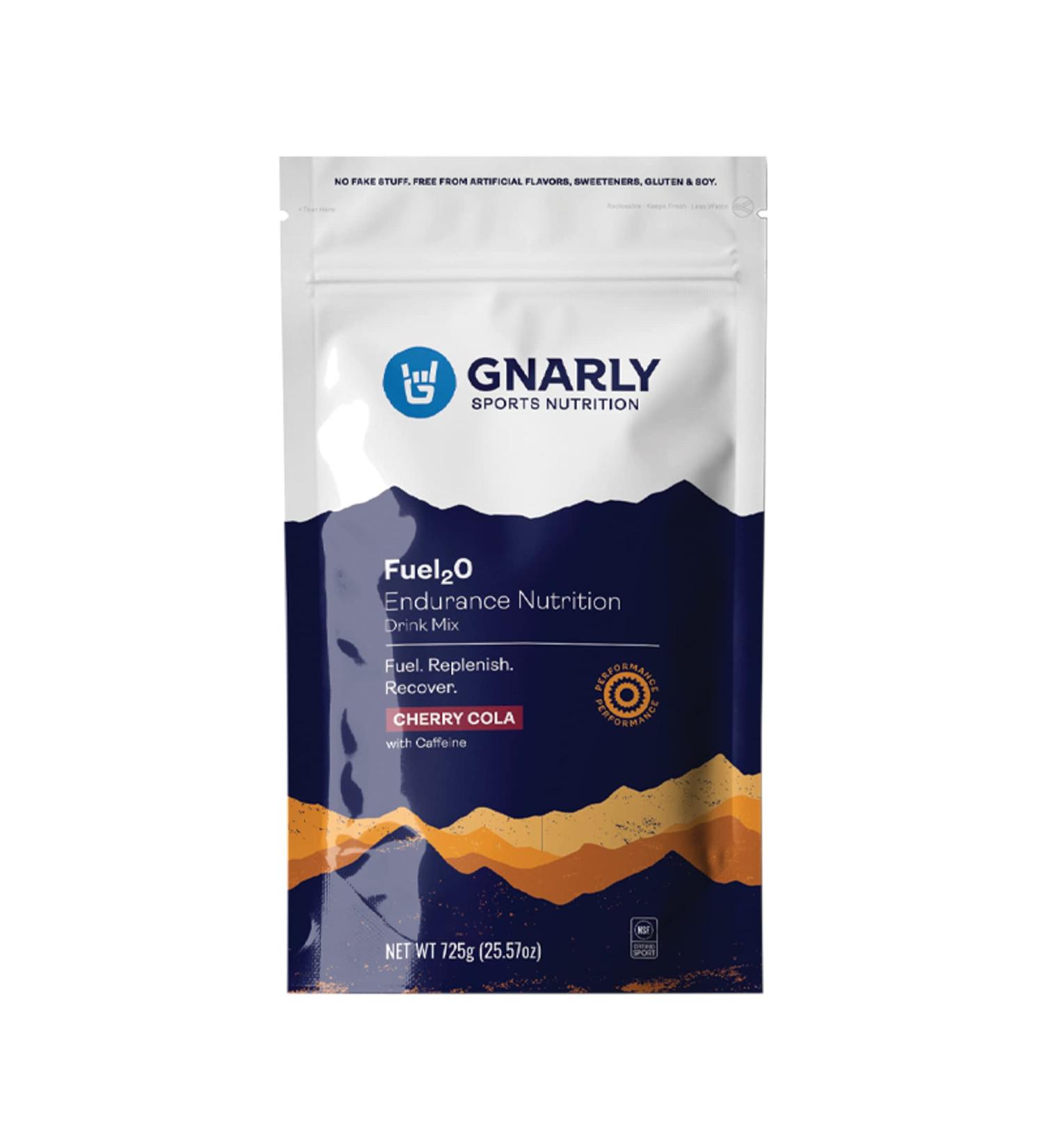 Gnarly Nutrition Fuel20 Electrolyte Powder - Fuel 2O Endurance Nutrition NSF Content Certified Electrolyte Solution Fuel Replenishment and Recovery - Cherry Cola 25.57Oz Cherry Cola Bag (25 servings)