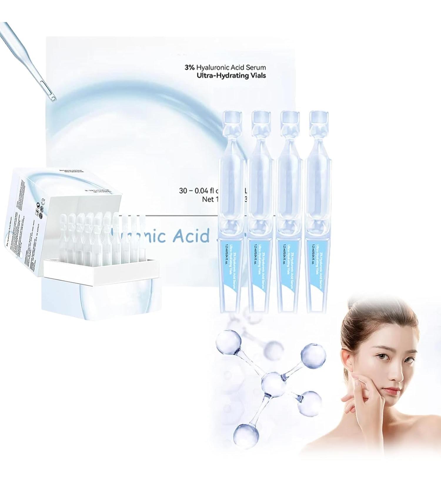 1 Box 3% Hyaluronic Acid Serum Ultra-Hydrating Vials Hyaluronic Acid Tubes 3% Deep Hydration Moisturizing Skincare Ultra-Hydrating Serum for Deep Hydration and Skin Repair - Buy Online on GoSupps.com