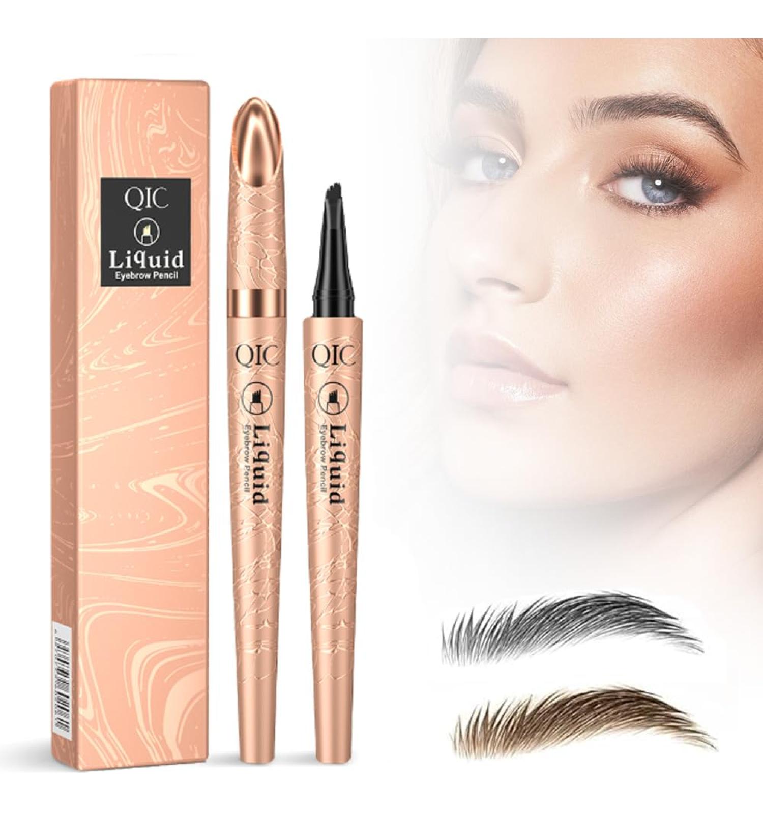 2024 New Magic Eyebrow Pencil with 4 Fork Tip 3D Microblading Eyebrow Pencil Natural Makeup Fine Stroke Magic Eyebrow Pencil Long-Lasting Natural Waterproof Eyebrow Pencil Stay on All Day Grey + Dark Coffee - Buy Online on GoSupps.com