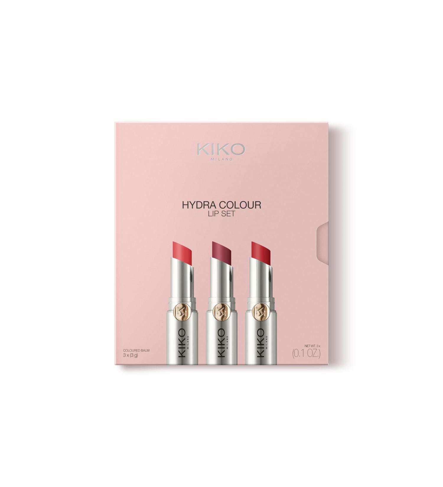 KIKO Milano Hydra Colour Lip Set 01 Kit Containing 3 Coloured Lip Balms With Hydrating Properties - Buy Online on GoSupps.com