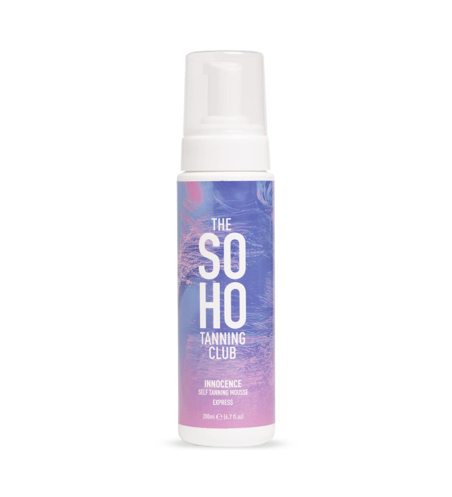 The Soho Tanning Club Express Self Tan 200ml | Innocence Scented Quick Drying Express Tanning Mouse | 1 Hour Fake Tan | Scented Express Fake Tan Mousse | 100% Vegan & Cruelty Free | Fragrant Twist - Buy Online on GoSupps.com