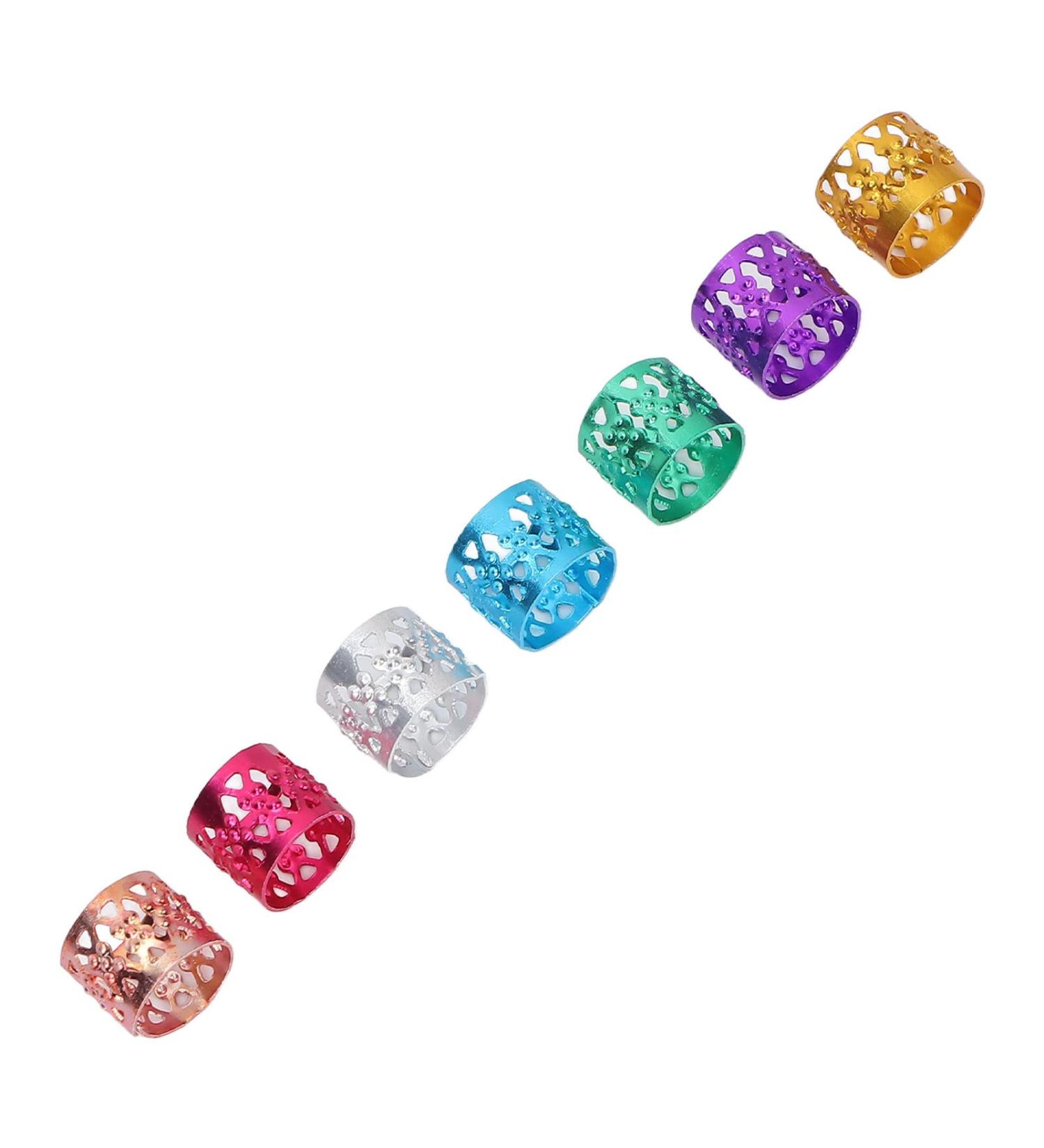Aluminum Hair Braid Ring Portable Dreadlocks Ring Exquisite Stylish for Men Women for Family Gathering for Dance Party - Buy Online on GoSupps.com