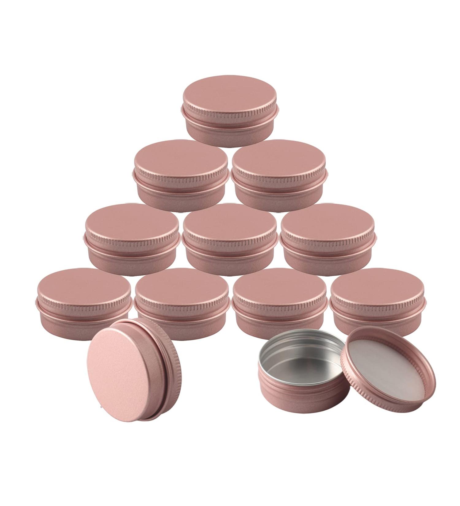 50 Pack 15ml Matt Pink Aluminum Jars with Screw Cap - Cosmetic Tin Cans & Stickers - International Shipping - Buy Online on GoSupps.com