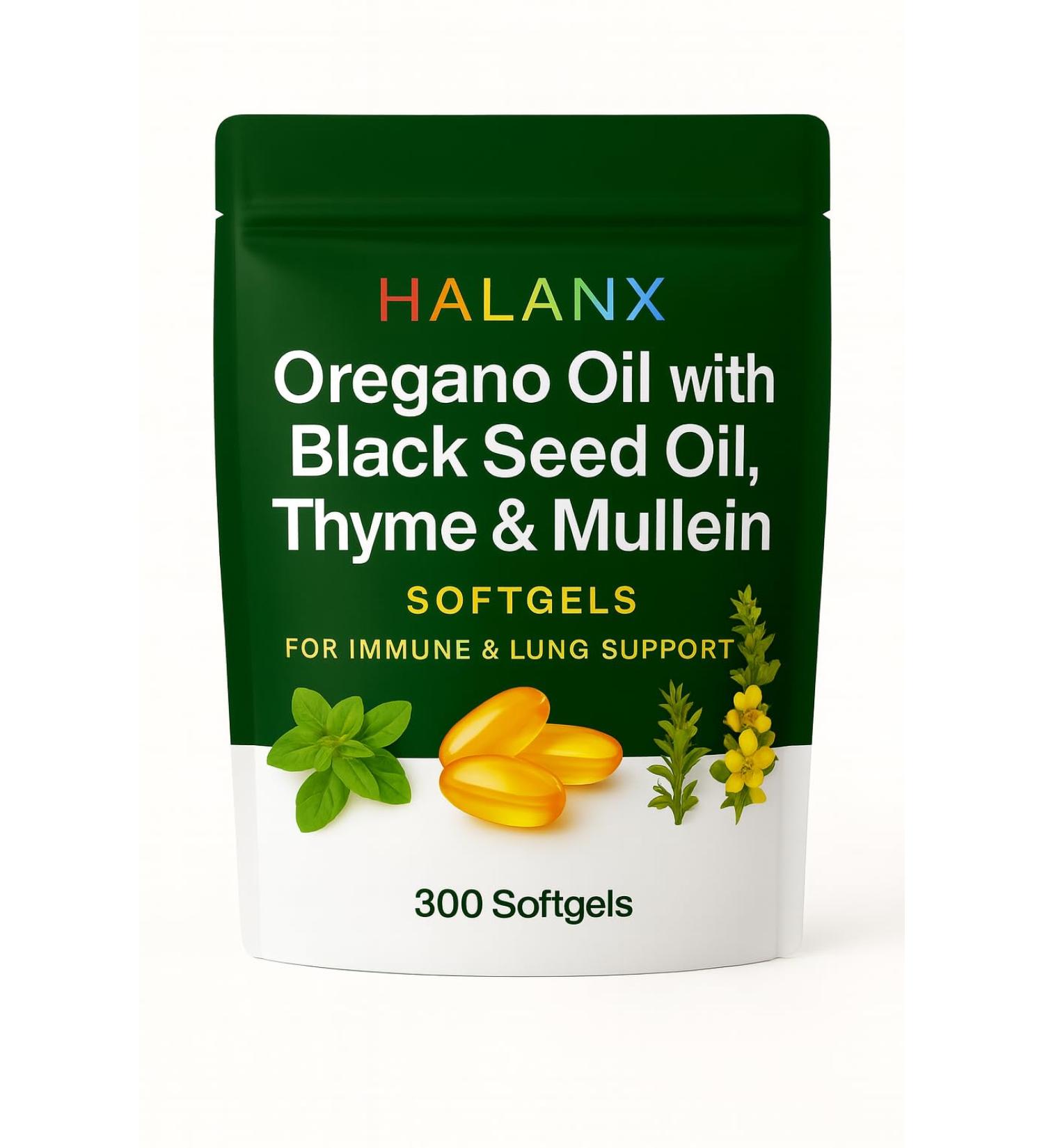Oil of Oregano Softgels - Oregano Oil with Black Seed Oil Thyme and Mullein | Non-GMO Immune Support Supplement | Oregano Oil Capsules | Organic Oregano Oill Supplement (300 Softgels) 300 Count (Pack of 1) - Buy Online on GoSupps.com