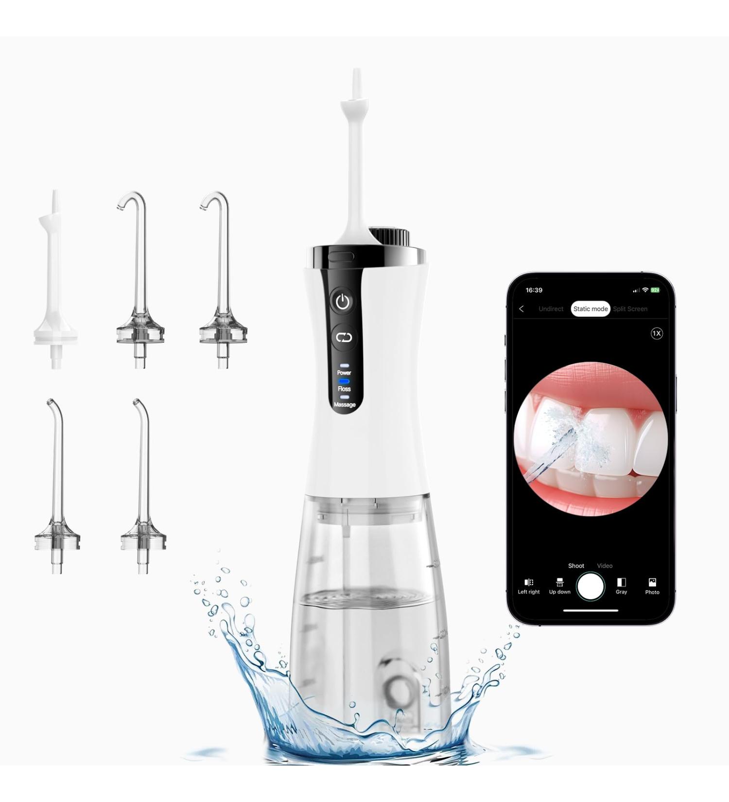 Buy Water Dental Flosser - Cordless Rechargeable & IPX7 Waterproof | Adjustable Pressure for Sensitive Teeth - Buy Online on GoSupps.com