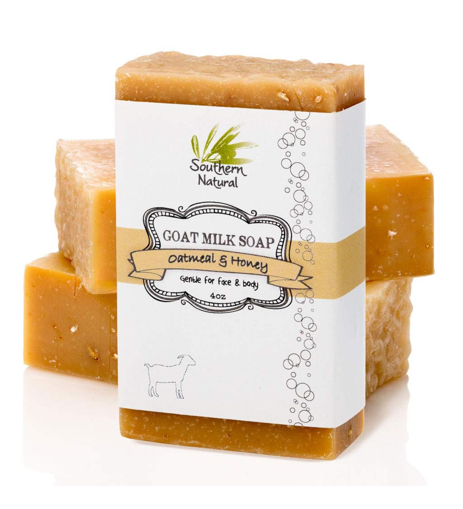 Unscented Goat Milk Oatmeal Soap Bar (3 Pack) for Eczema & Sensitive Skin - Colloidal Oatmeal & Honey, 4-4.5 oz Bars - Buy Online on GoSupps.com