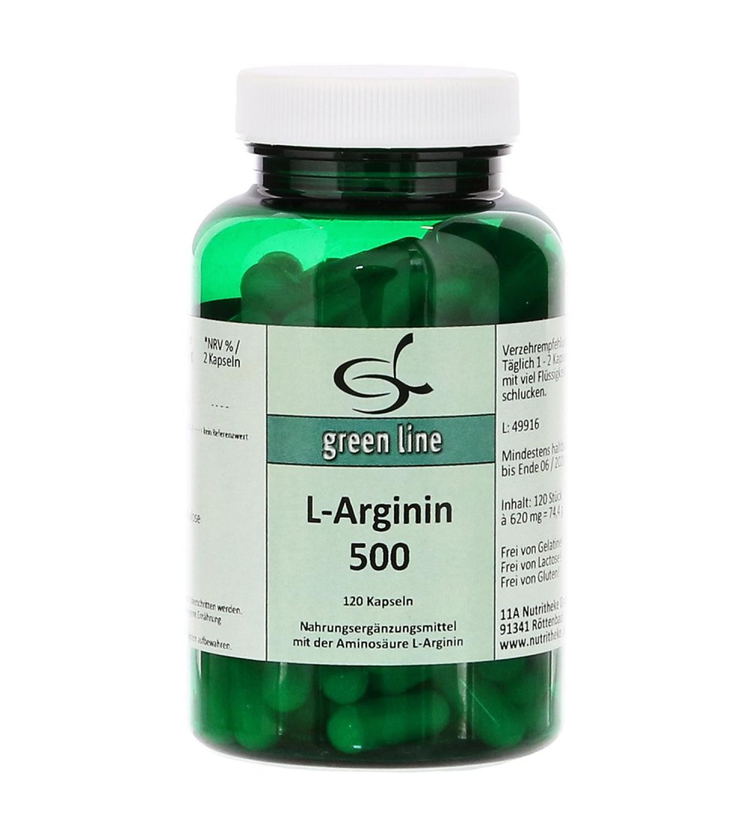 L-arginine 500 capsules 120 hours