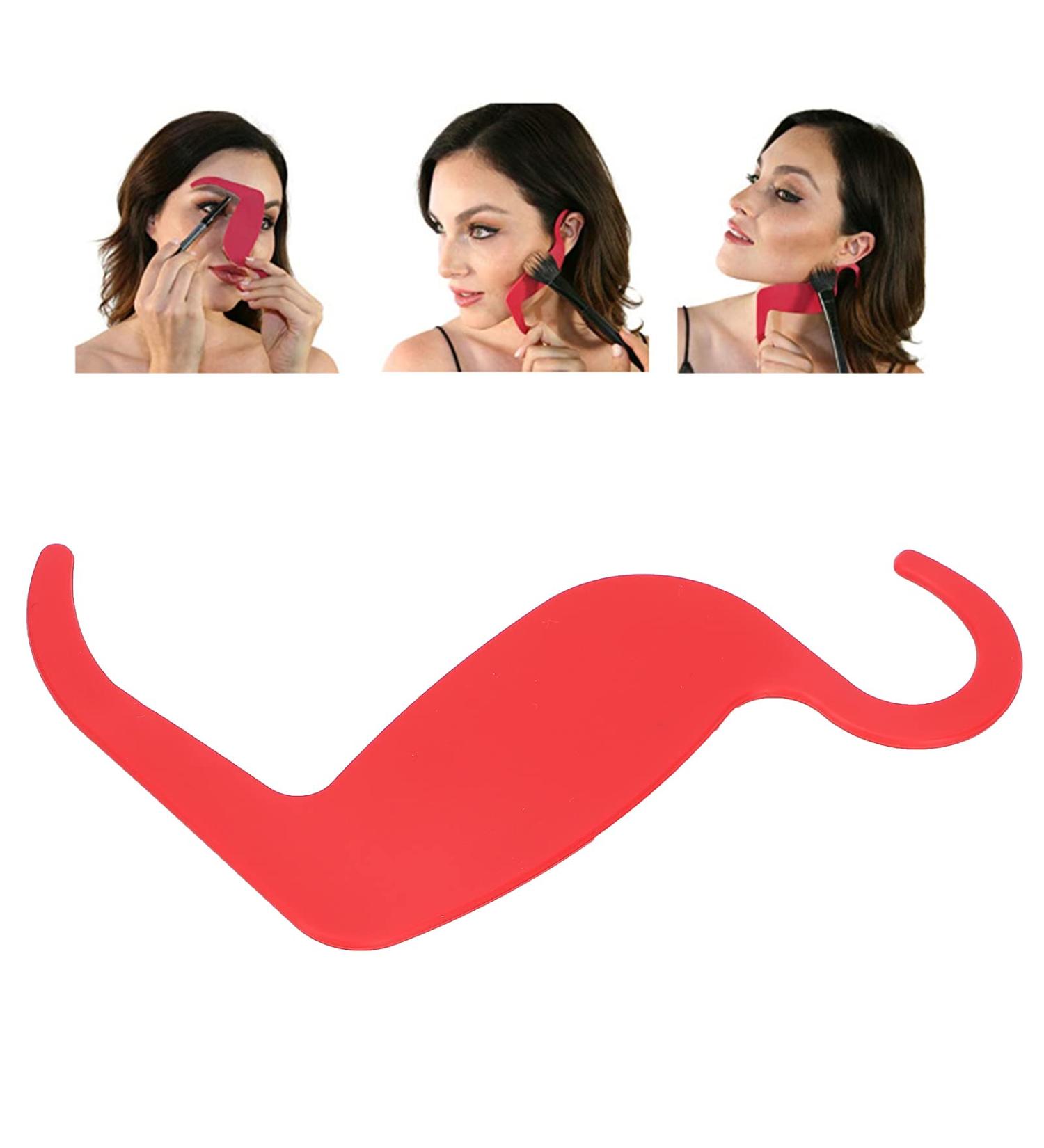 Makeup Brush Set Stencil | Face Contour Stencils for Nose, Eyebrow, Cheekbone | Various Face Shapes | Red - Buy Online on GoSupps.com