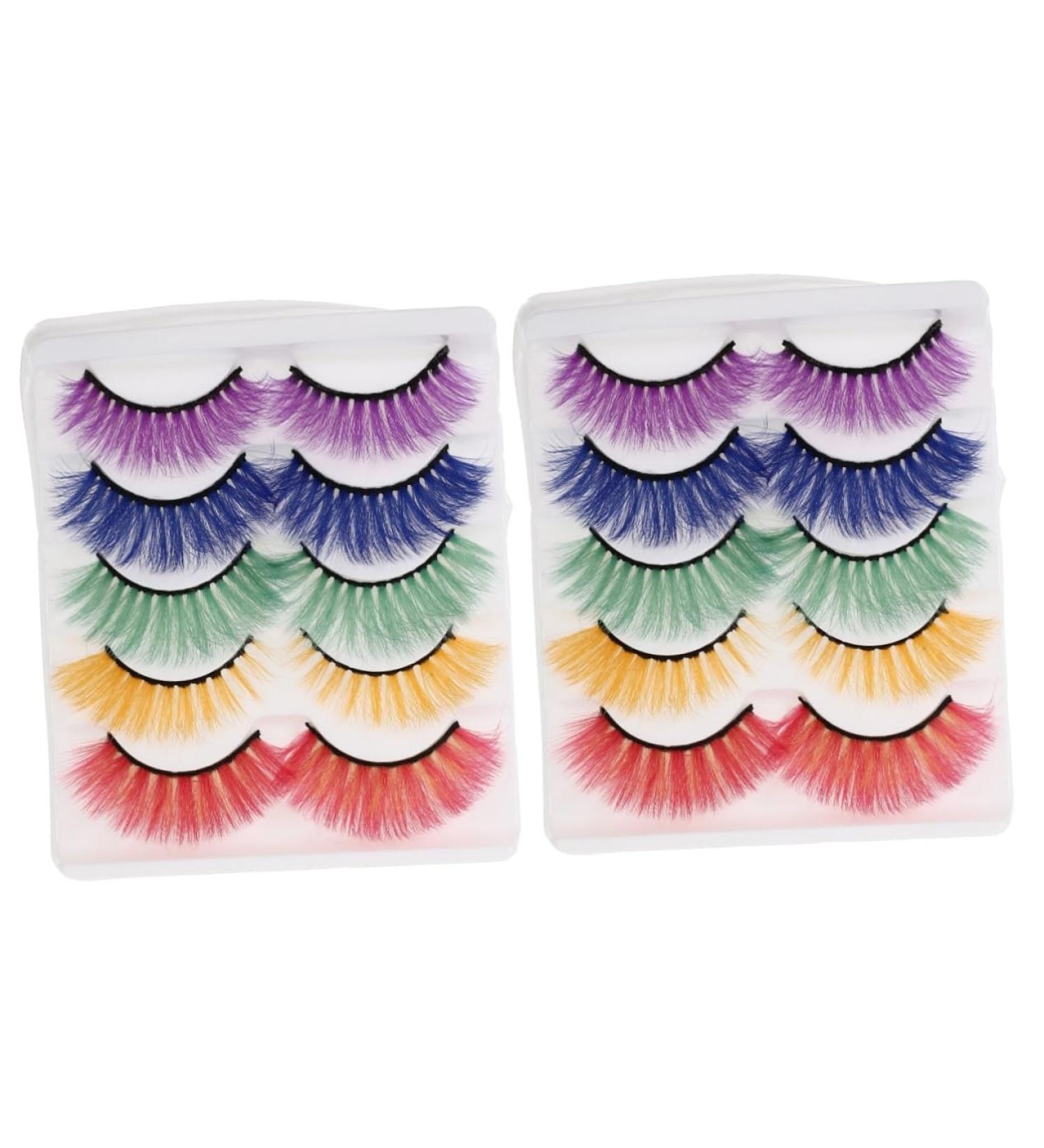 FRCOLOR 10 Pairs Fake Eyelashes False Eyelashes D Eyelashes Blue Outfit Women s Suits Faux Eyelashes Colorful Eyelashes Extensions Halloween Party Fake Eyelash Women Fake Eyelash Slim - Buy Online on GoSupps.com