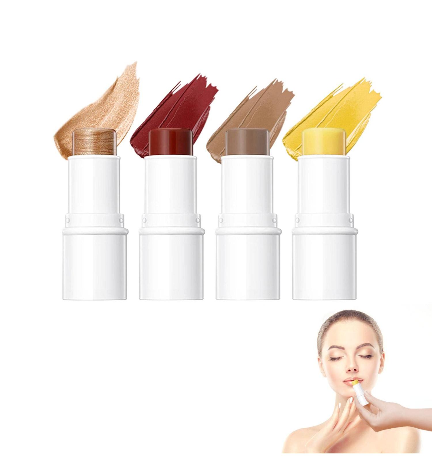 Multi Stick Face Makeup 4 in 1 Makeup Sticks Set | Cream Blush Stick for Cheeks Eyes Lips Moisturizer Highlighter Makeup Sticks Contours Stick Long-Lasting Sweat- (Sz01830-5-01) No. 01 in a Set of Four - Buy Online on GoSupps.com