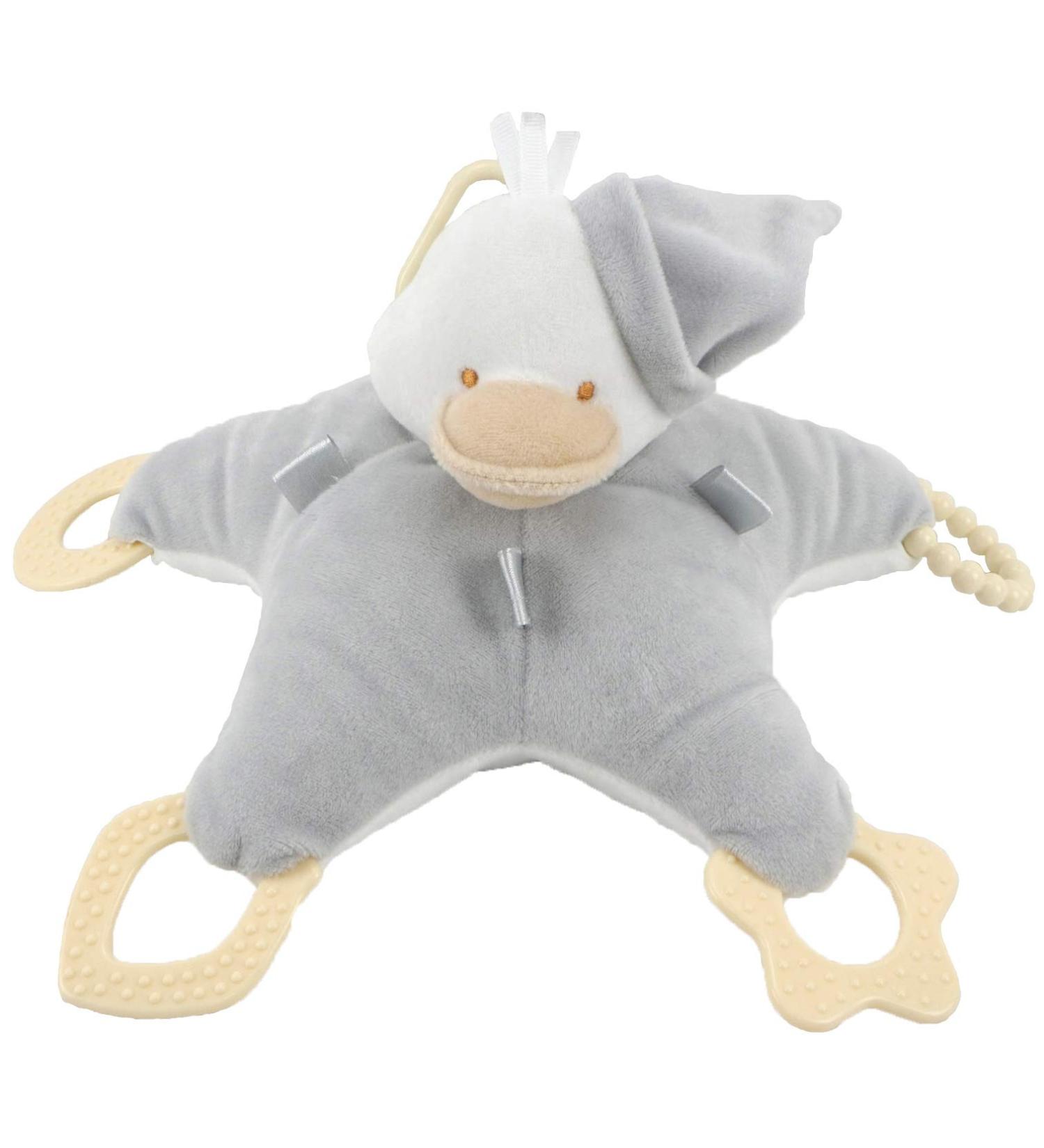 Duffi Baby Plush Toy Patito and Teething Ring 100% Polyester Color Silver Master Baby Home SL 0767-11