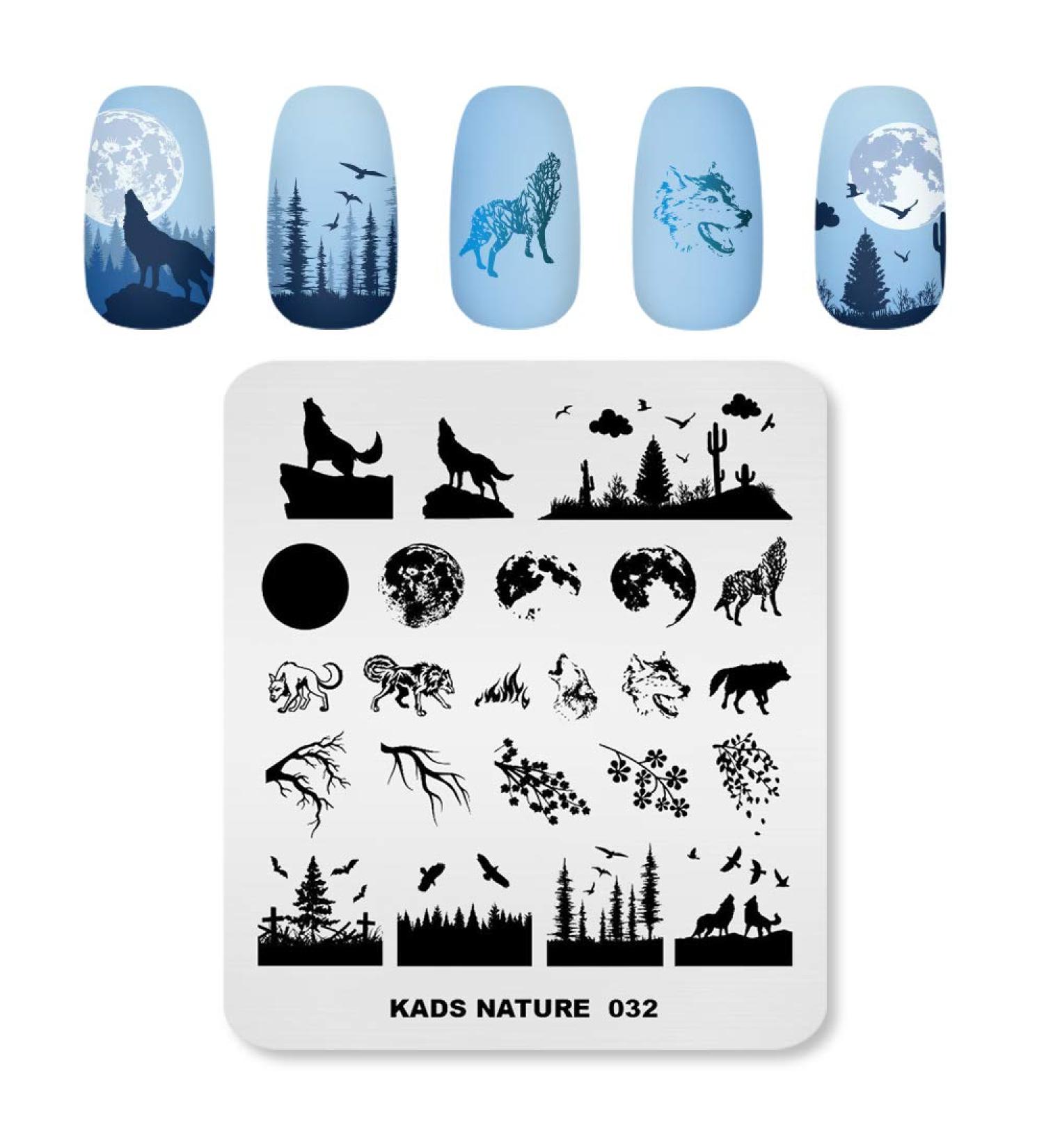 KADS Nail Stamping Plate NA032 - Nature Image Design for DIY Nail Art - Buy Online on GoSupps.com