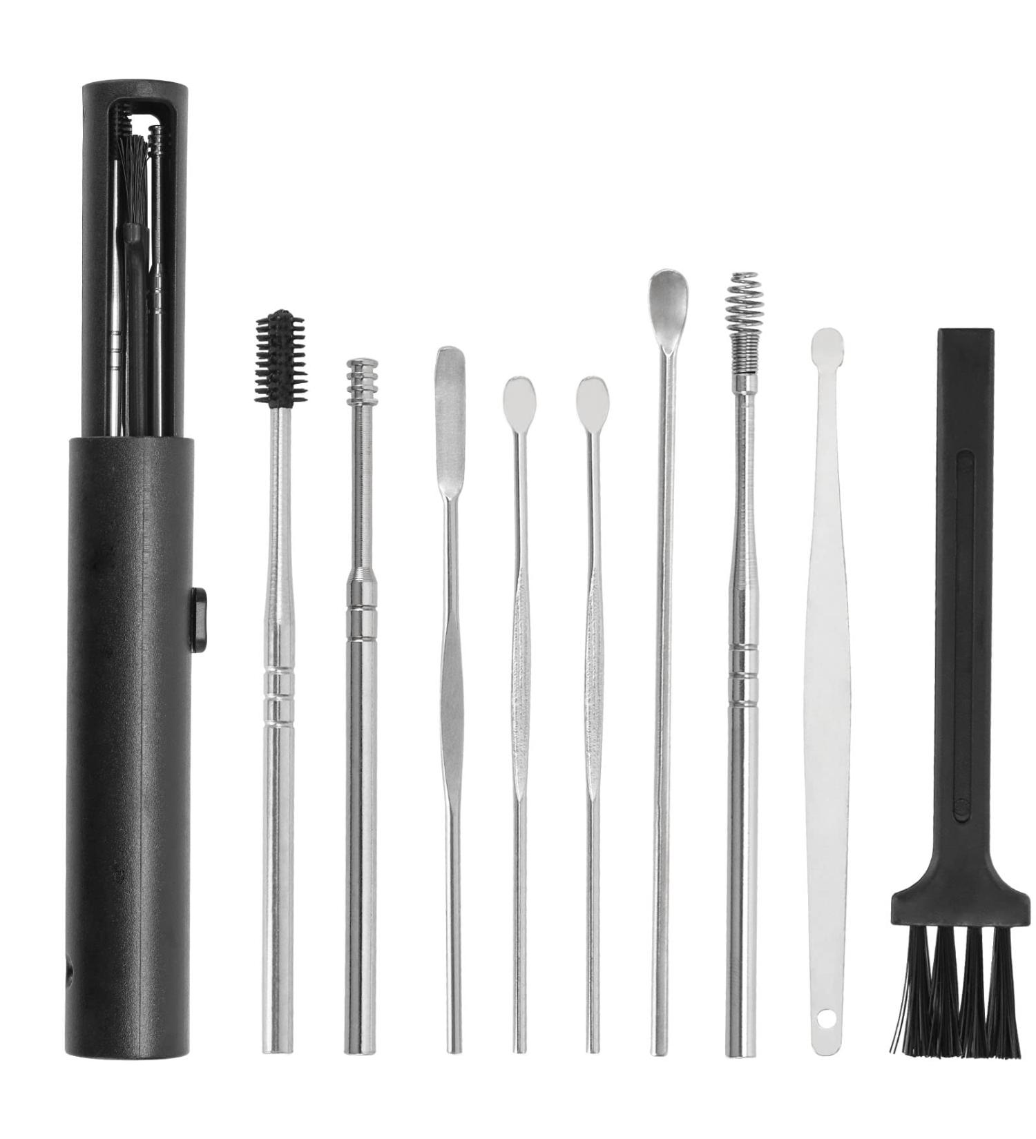 LoveBB 9 Pcs Ear Wax Removal Tool Set with Metal Earwax Cleansing Scoop, Spiral Ear Pick, and Storage Box - Buy Online on GoSupps.com