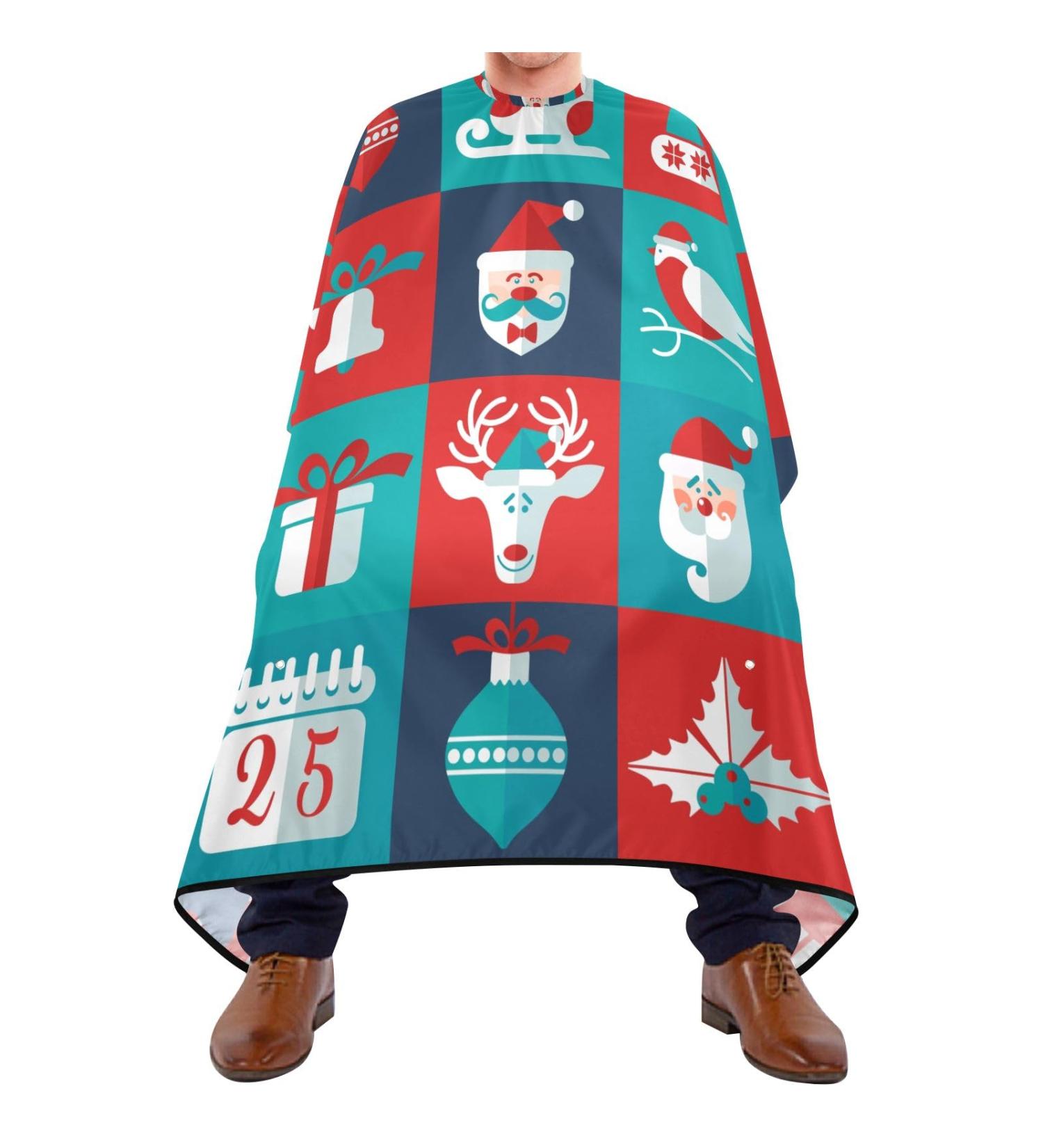 Waterproof Cartoon Christmas Barber Cape - Cheetah Haircut Bib for Men & Women | Unisex Hair Cutting Cape - Buy Online on GoSupps.com