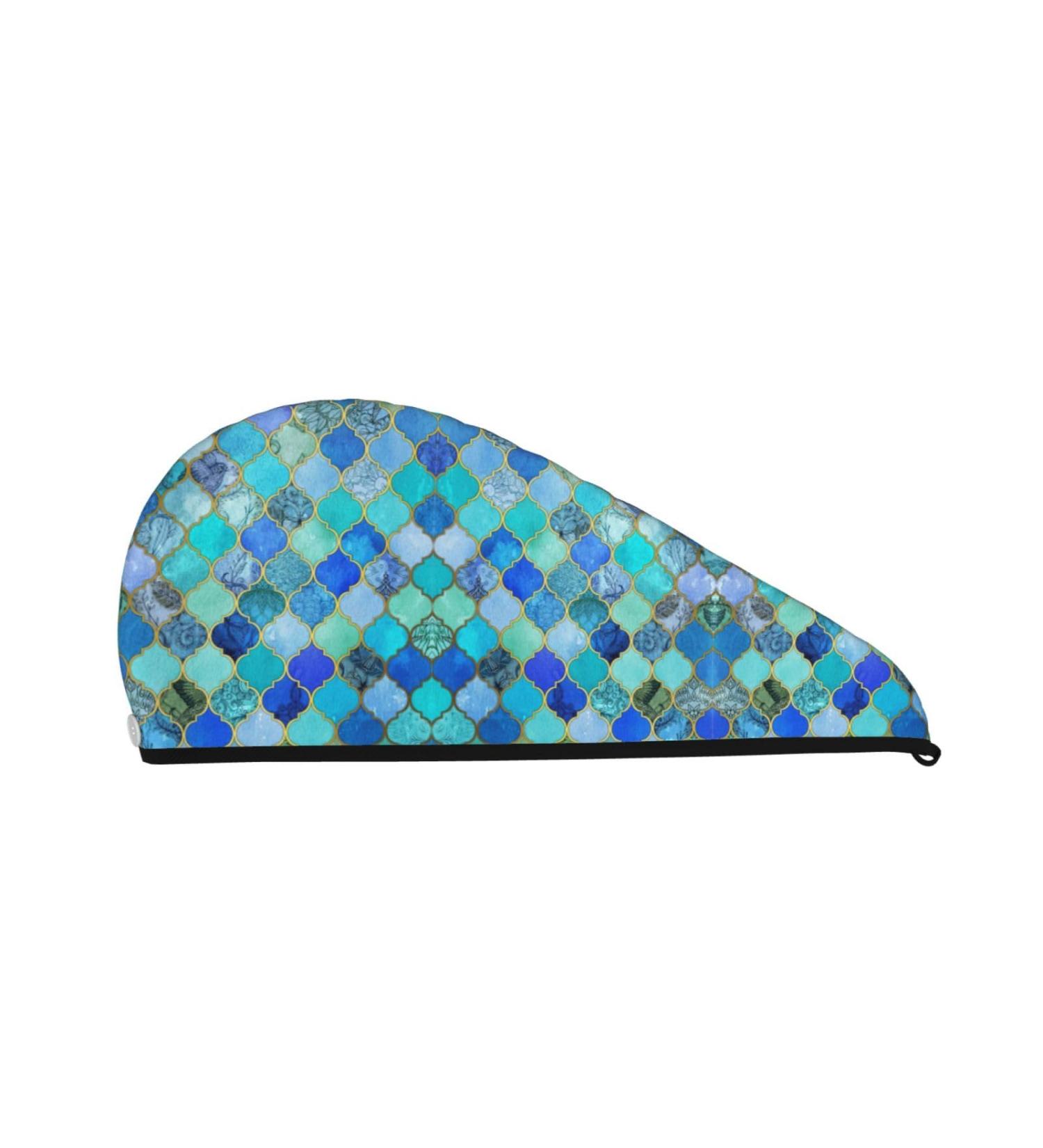 Stone Pattern Coral Velvet Dry Hair Cap | Quick-Dry Hair Towel Wrap for Women & Men | Perfect for Travel & Home - Buy Online on GoSupps.com