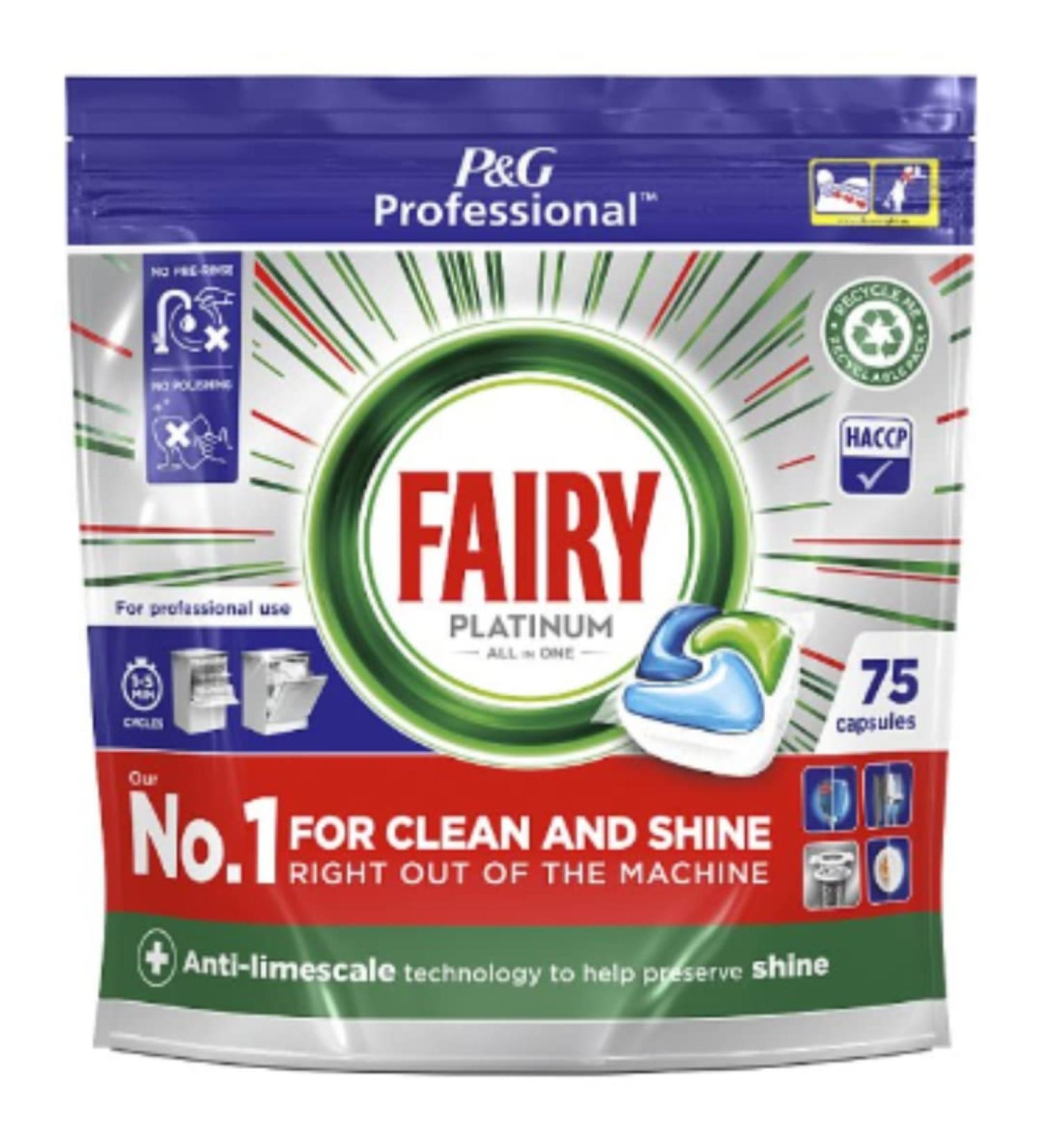 Fairy Platinum Dishwasher Tablets Regular 75 capsules x 1 Platinum Dishwasher Tablets 1