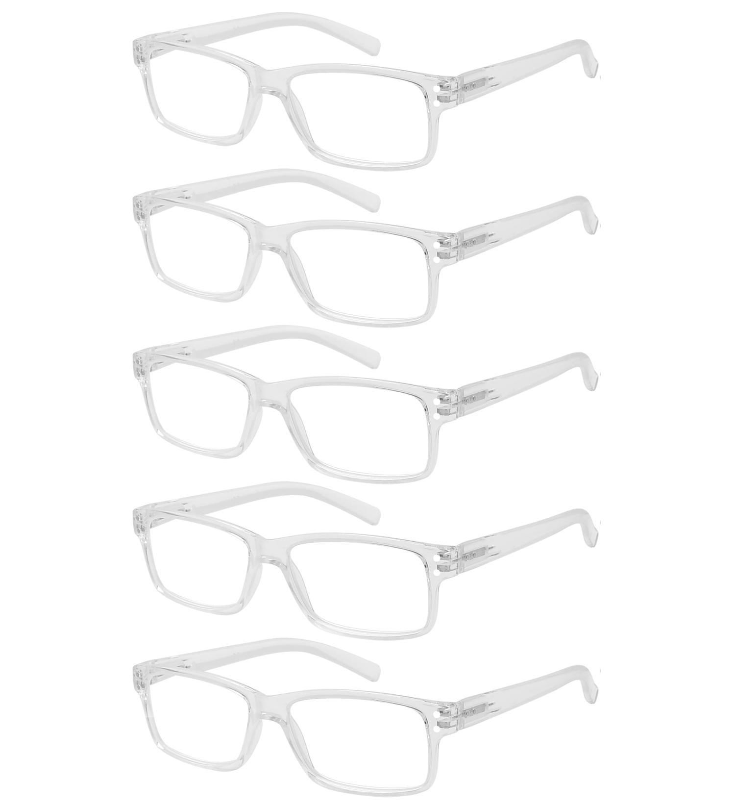 Eyekepper 5 pcs Classic Spring Hinge Reading Glasses - Sun Reading Glasses with Clear Lenses 1.25 Diopters - International Shipping Available - Buy Online on GoSupps.com
