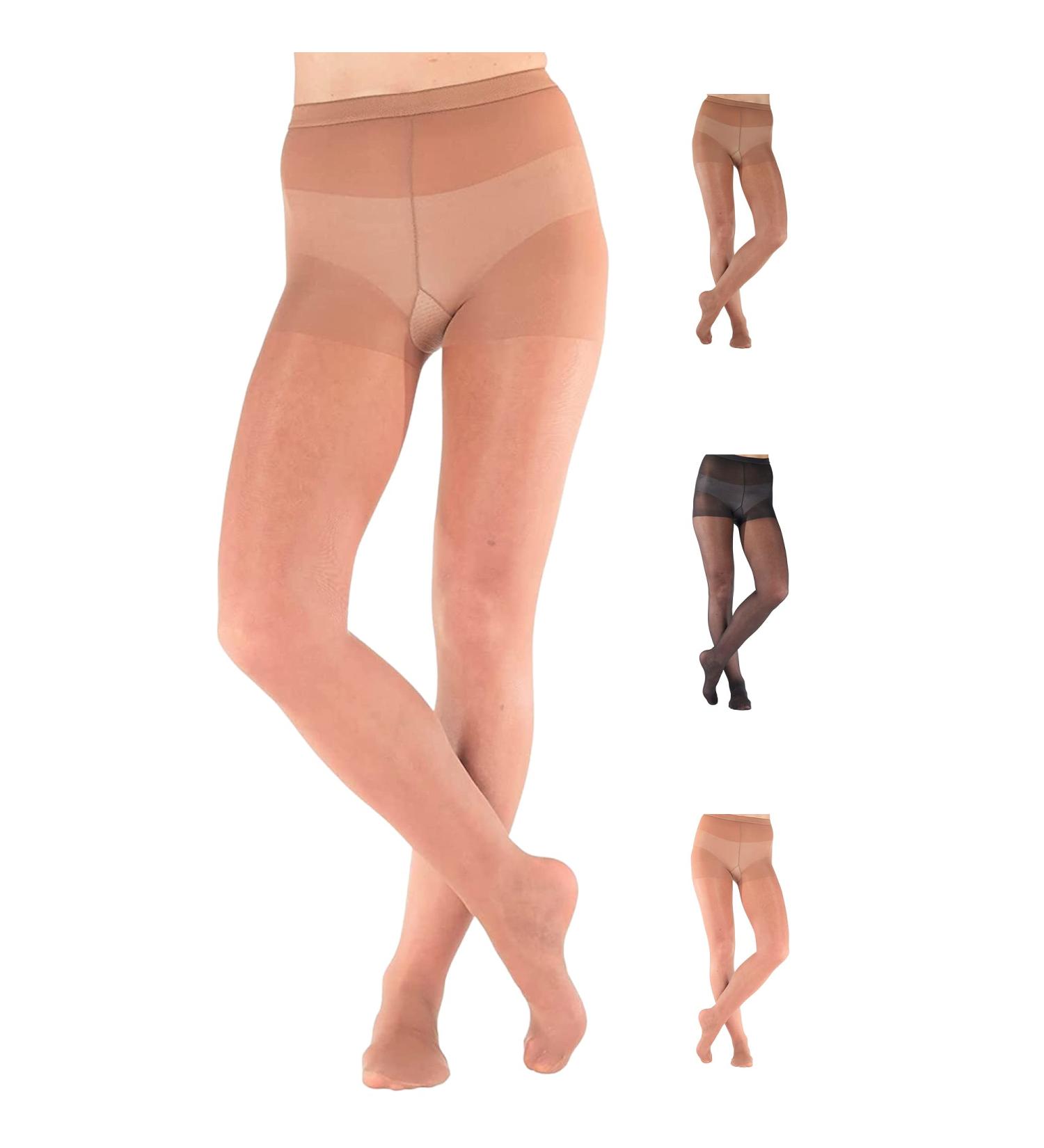 Absolute Support USA Made Light Compression Tights 8-15mmHg for Women - High Waist Pantyhose for Travel and Office - Nude, Size Large - Buy Online on GoSupps.com