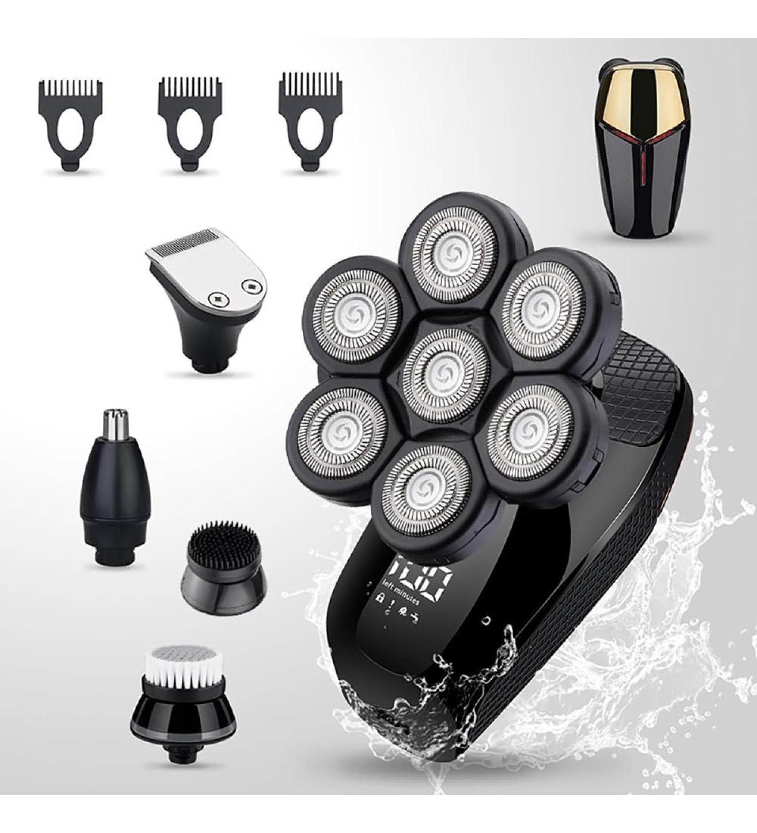 Premium 7D Electric Head Shaver for Men | 6-in-1 Grooming Kit | Waterproof Razor & Trimmer for Bald Heads Nose Hair & Sideburns - Buy Online on GoSupps.com