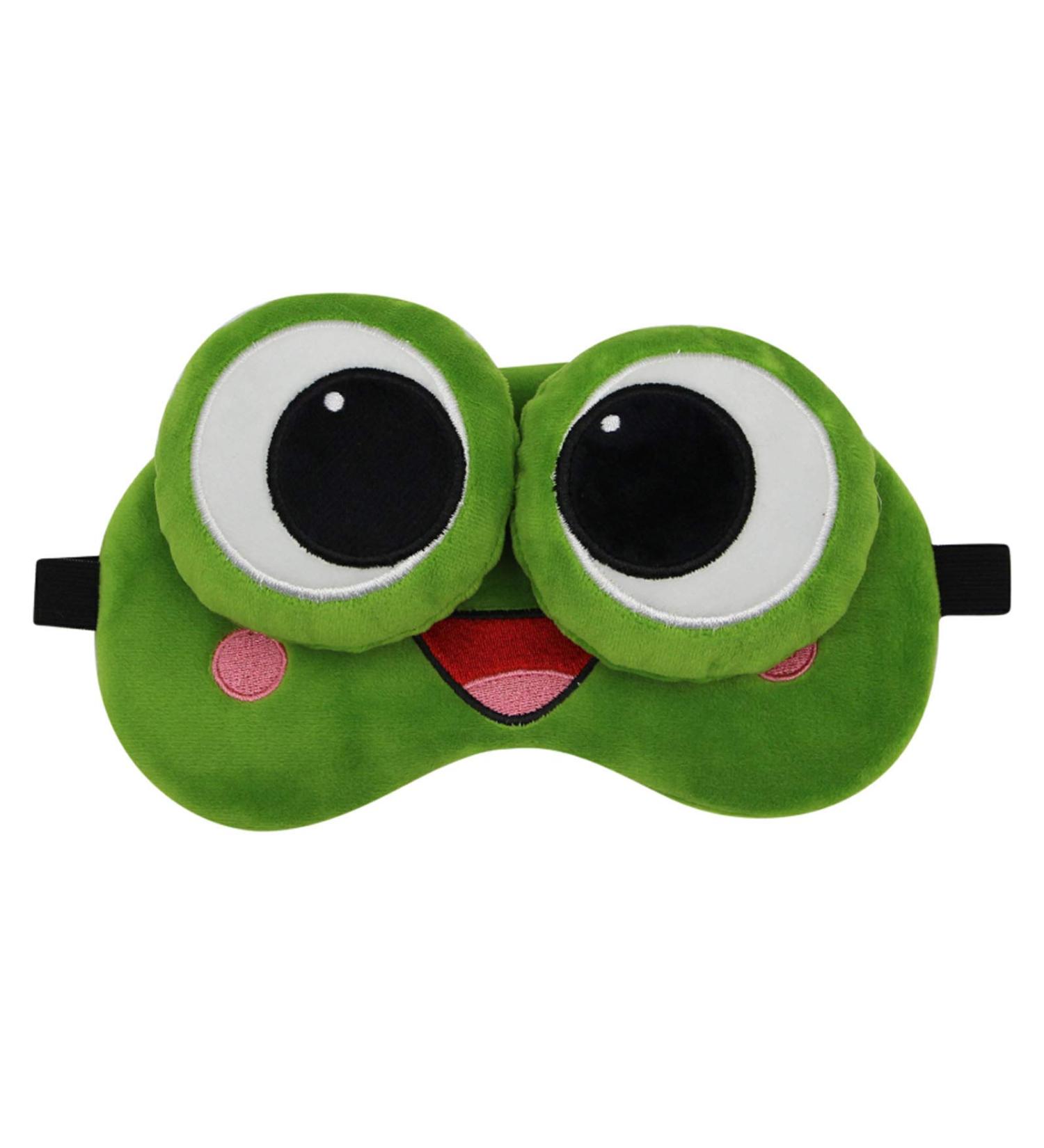 RarityUS Funny Frog Sleep Mask | Soft Plush Adjustable Blindfold Eye Cover | Reusable for Men, Women, Kids | Green - Buy Online on GoSupps.com