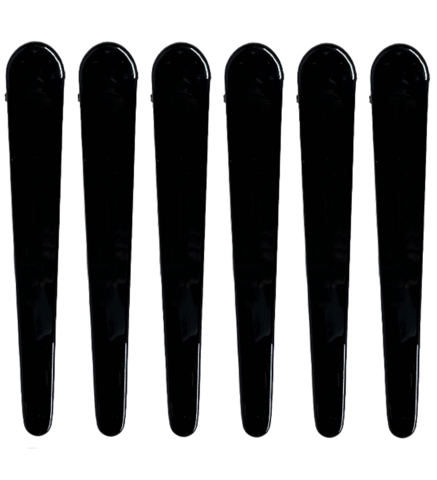 High-Quality Black Plastic Hair Clips (12 cm) - 6 Pack | Stylish Combi & Section Hair Clips for All Hair Types - International Shipping Available - Buy Online on GoSupps.com
