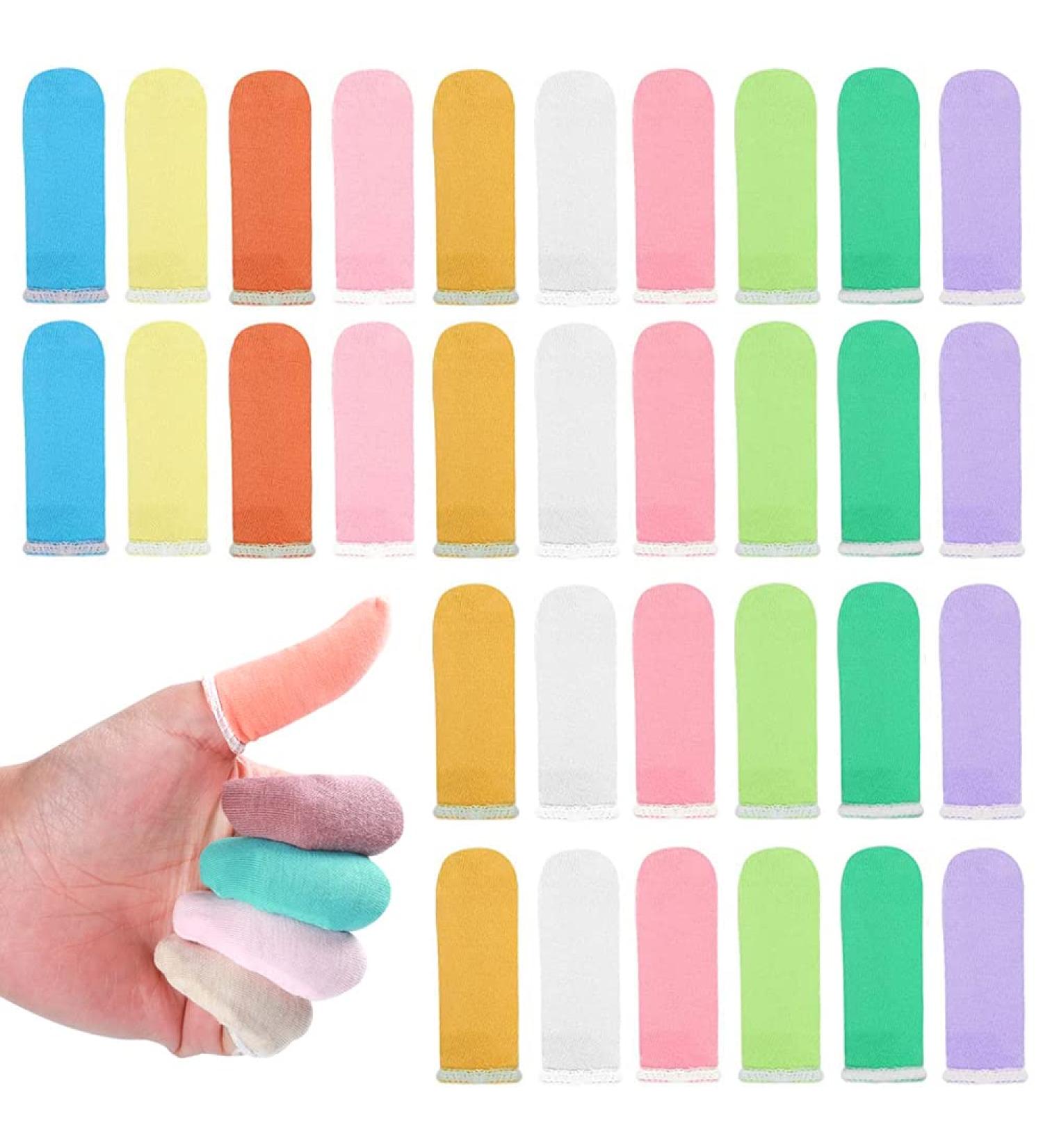 50 Pcs Cotton Finger Sleeves - Breathable Fabric Finger Gloves for Sweat Protection - Buy Online on GoSupps.com