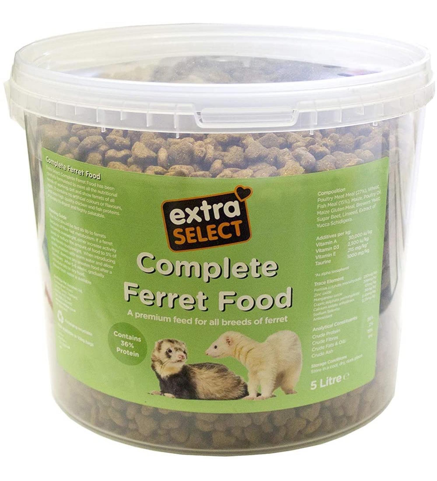 Extra Select Complete Dry Ferret Food: Premium Ferret Kibble with High Protein Content for Optimal Nutrition - 5 Litre Tub Chicken 5 l (Pack of 1) - Buy Online on GoSupps.com