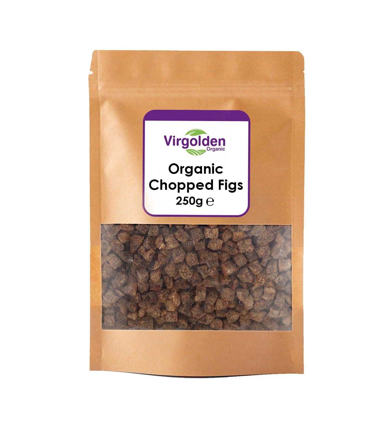 Organic Chopped (Diced) Figs 250g by Virgolden Organic - Buy Online on GoSupps.com