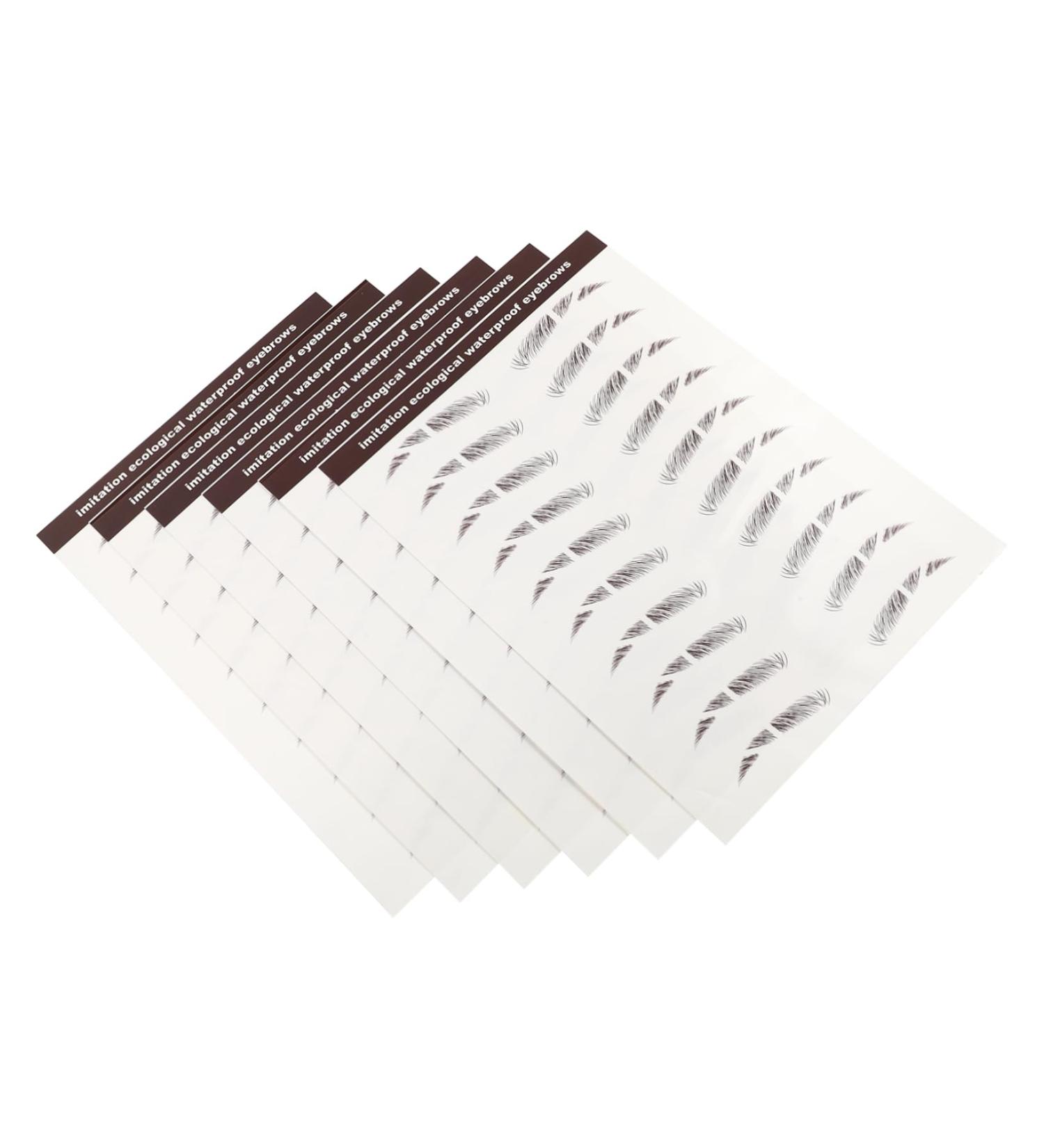 DOITOOL 6pcs Eyebrow Stickers Authentic Eyebrows Black False Eyebrows Cosmetics Transfer Stickers Hair 4d 6X1X0.1CM Brown - Buy Online on GoSupps.com